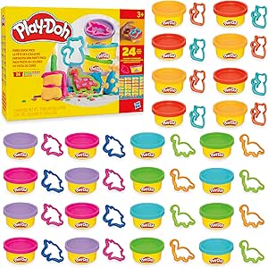 Play-Doh Party Favor Pack, Bulk 24 Pack of Modeling Compound with Cutters, Classroom Supplies for Arts & Crafts, Birthday Gifts & Prize Toys for Kids, Ages 3+ (Amazon Exclusive)