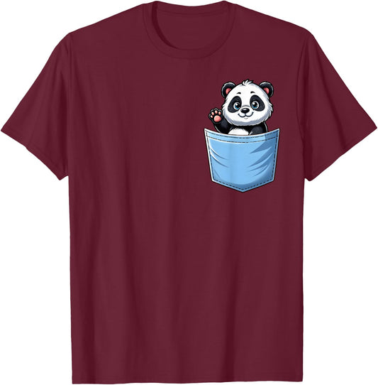 "Panda Pocket Animal" Panda in Your Pocket T-Shirt - T-Shirt | Maroon