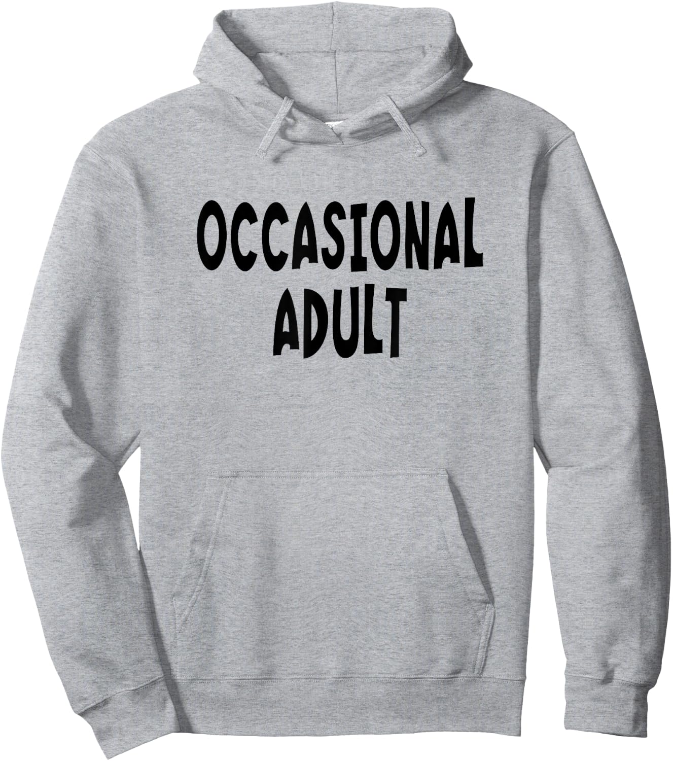 Occasional Adult - Black Lettering Hoodie - Hoodie | Ash