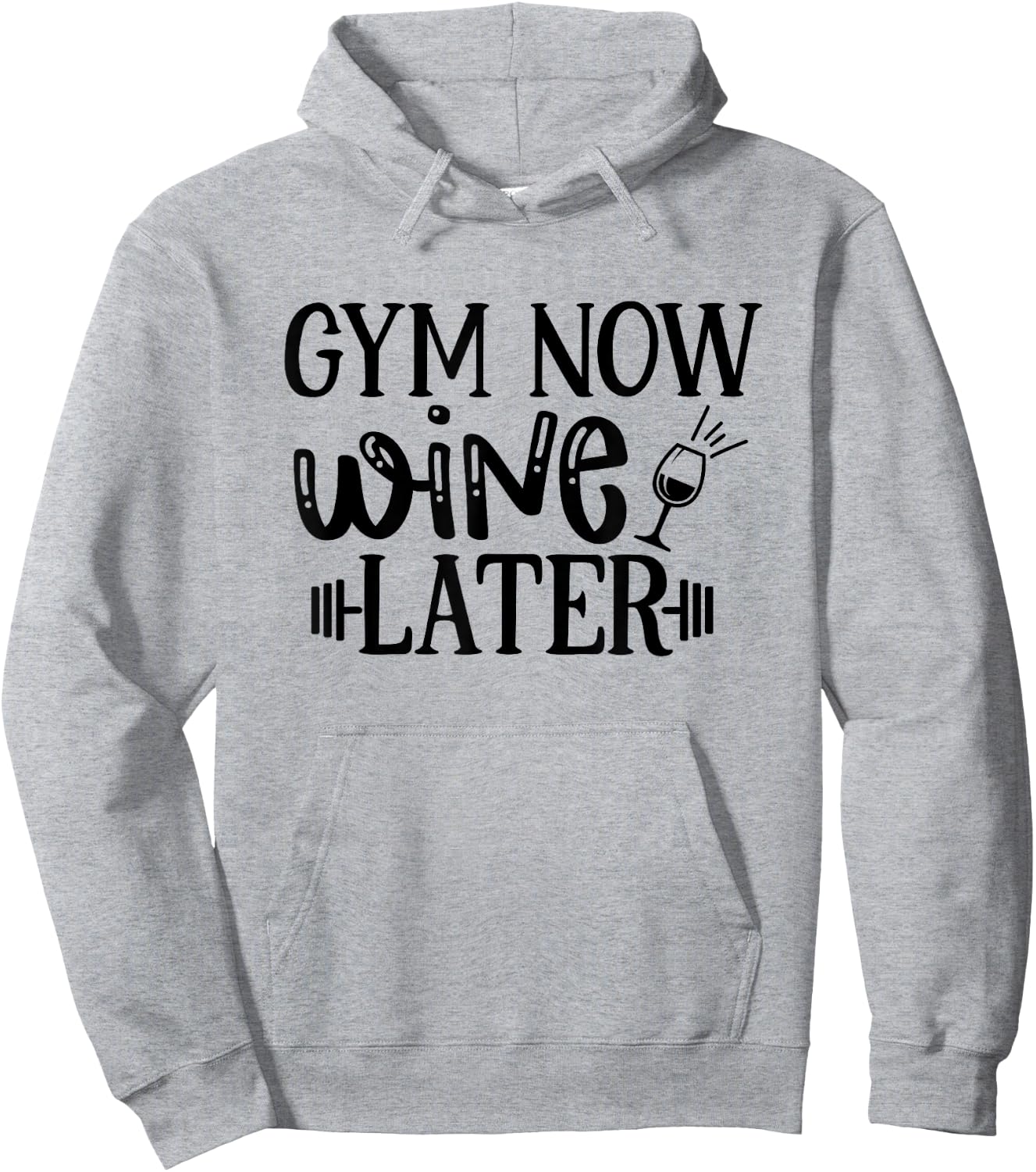 Gym Now Wine Later Workout Exercise Funny Hoodie - Hoodie | Ash