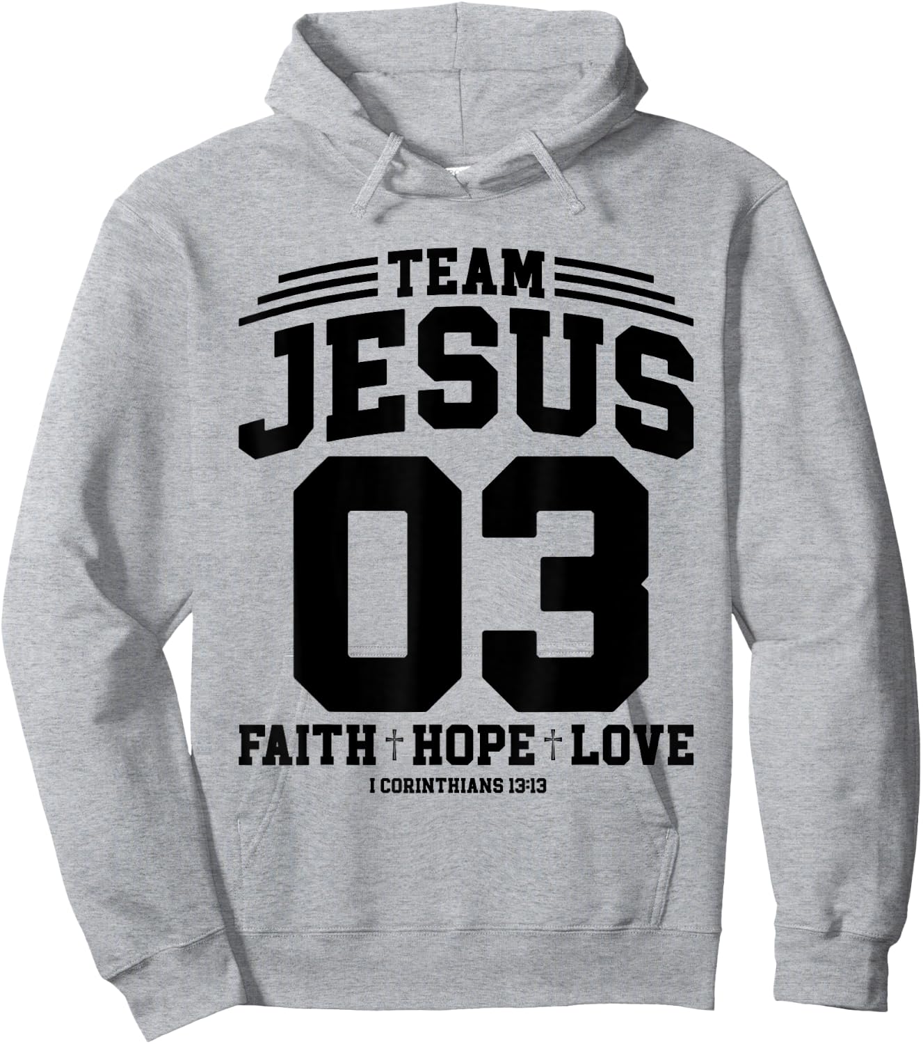 Christian - Team Jesus 03 Faith Hope Love Hoodie - Hoodie | Ash