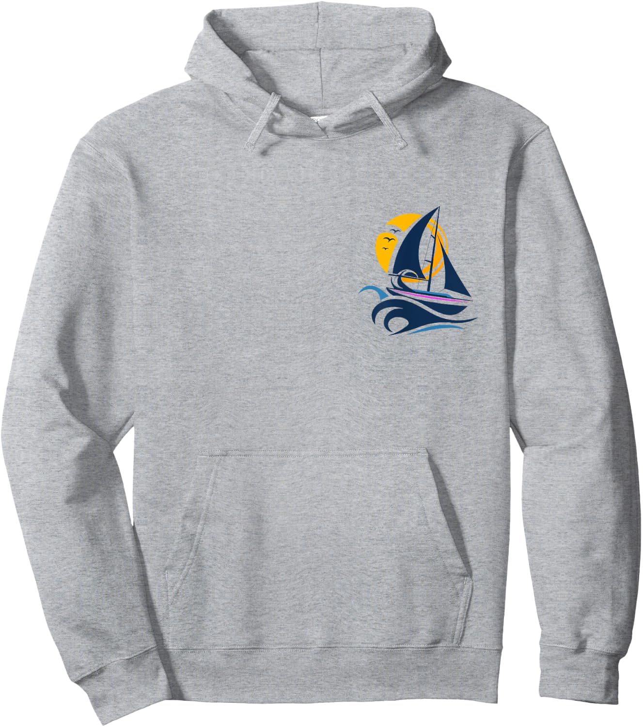 Graphic Sail Boat Hoodie - Hoodie | Ash