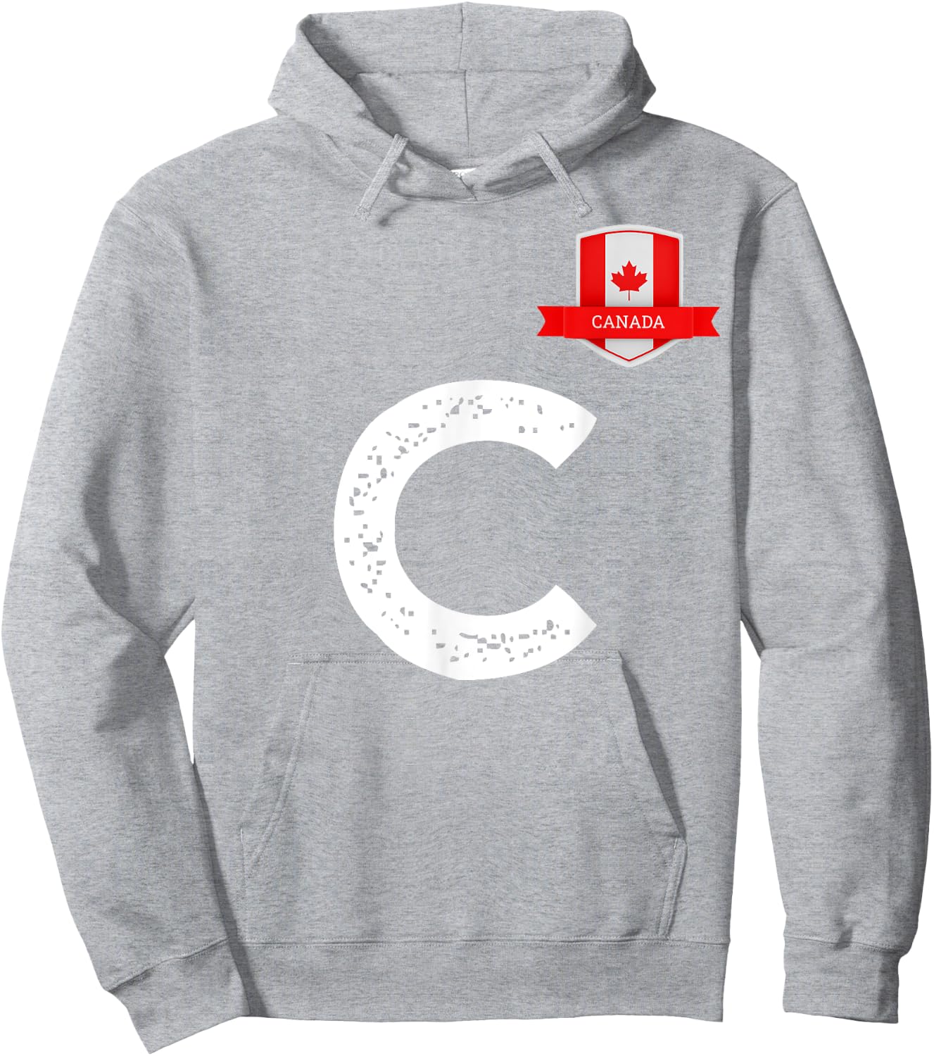 Canada Human-Flag Letter C Canadian Hoodie - Hoodie | Ash