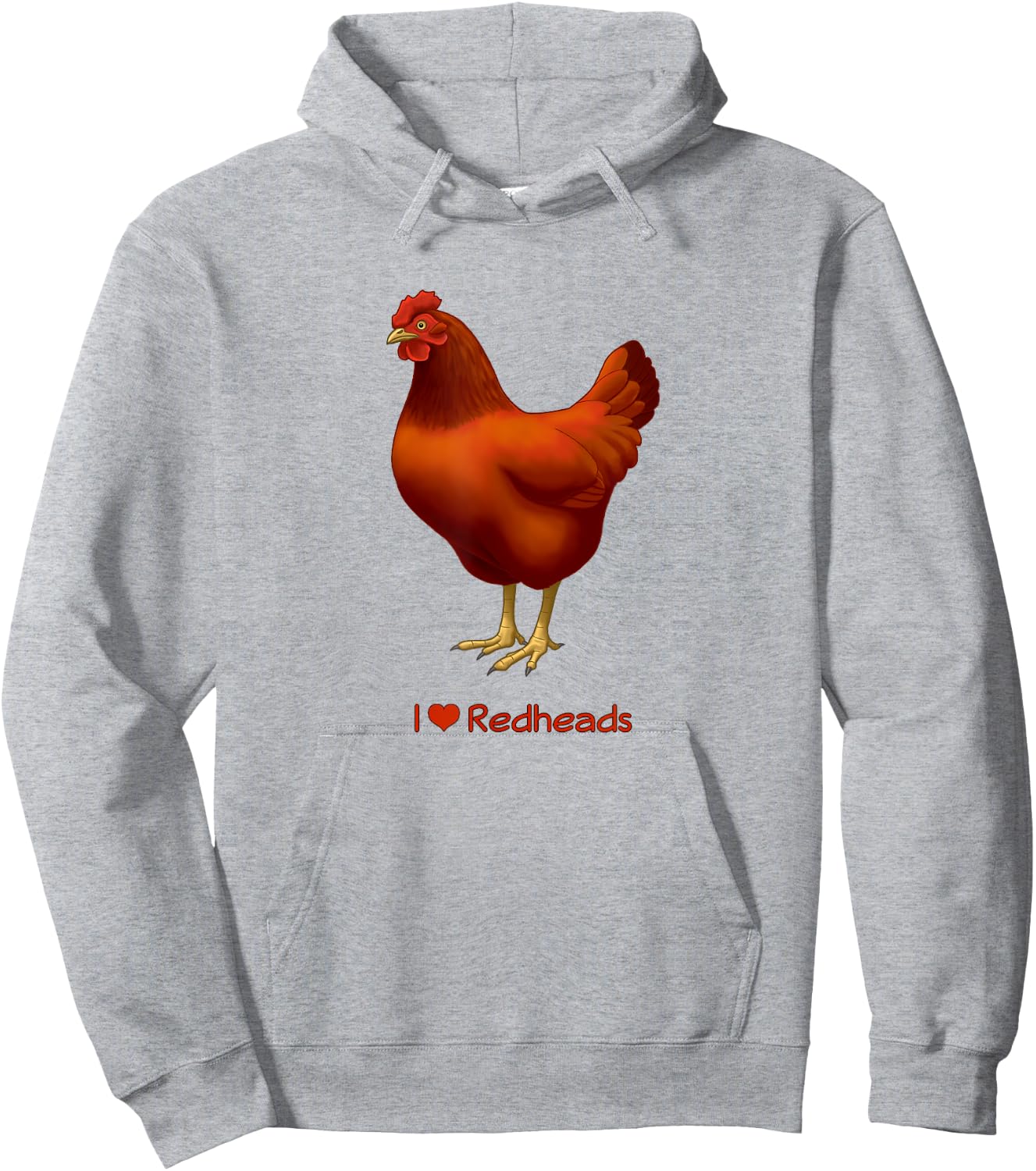 Funny I Love Redheads Rhode Island Red Chicken Hoodie - Hoodie | Ash