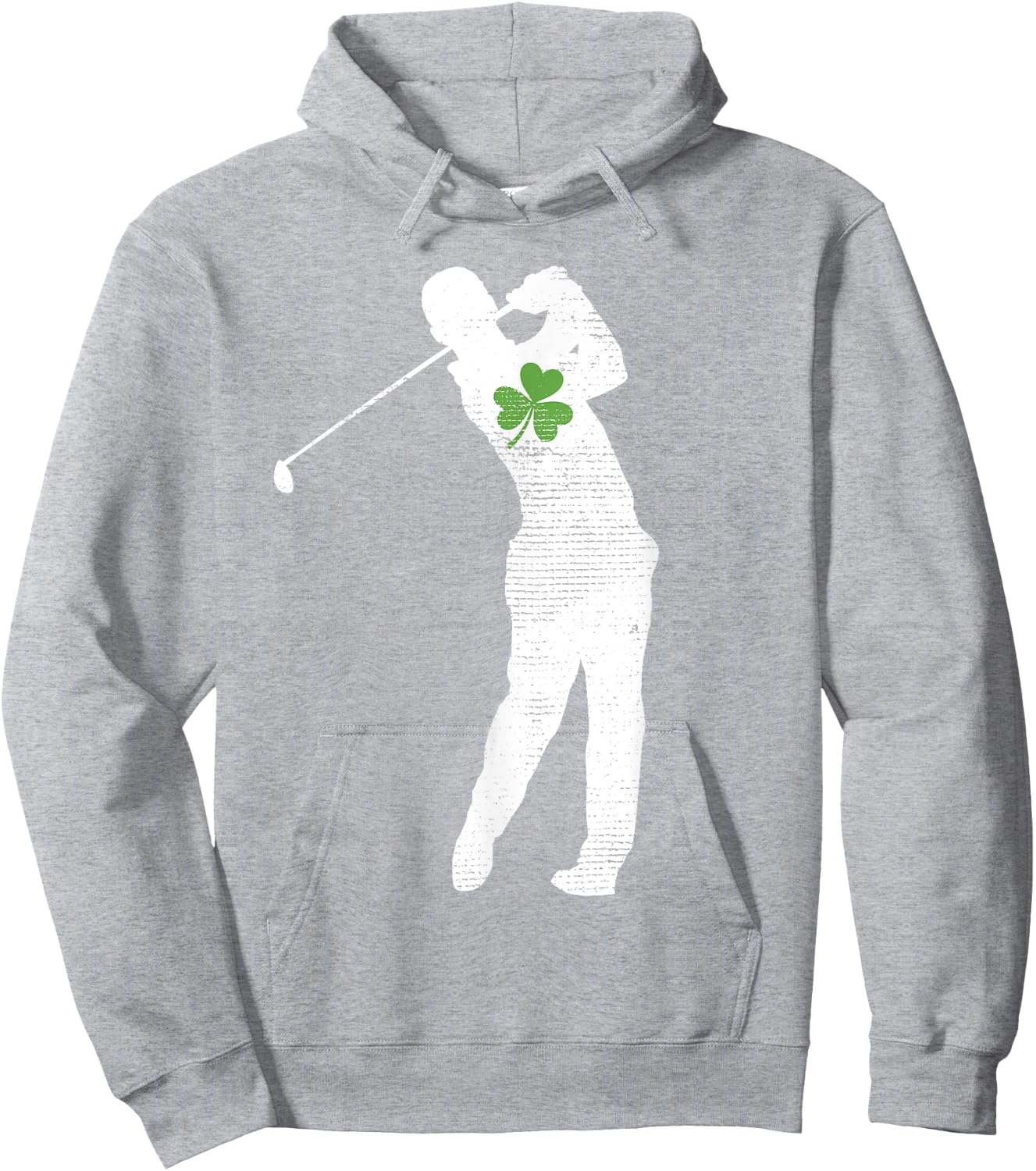 Golf Lovers Green Shamrock Leaf St Patricks Day Hoodie - Hoodie | Ash