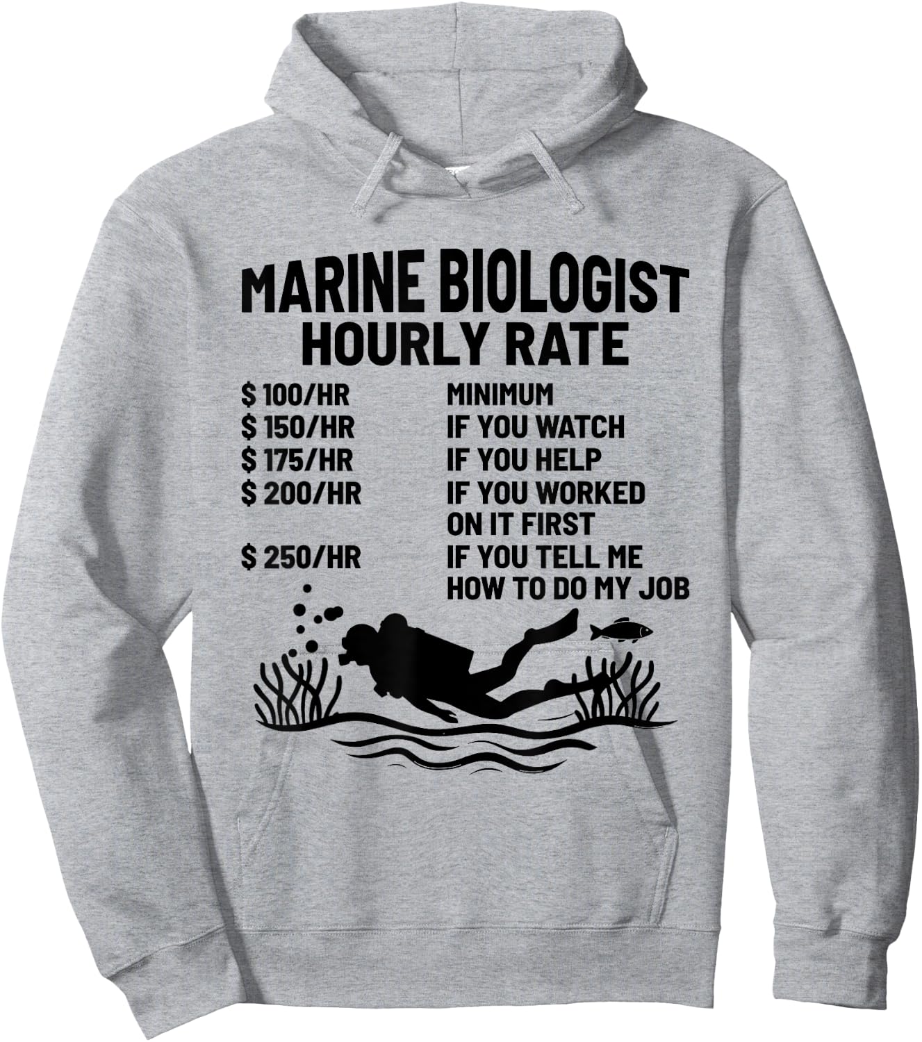 Marine Biologist Hourly Rate Biology Biologists Hoodie - Hoodie | Ash