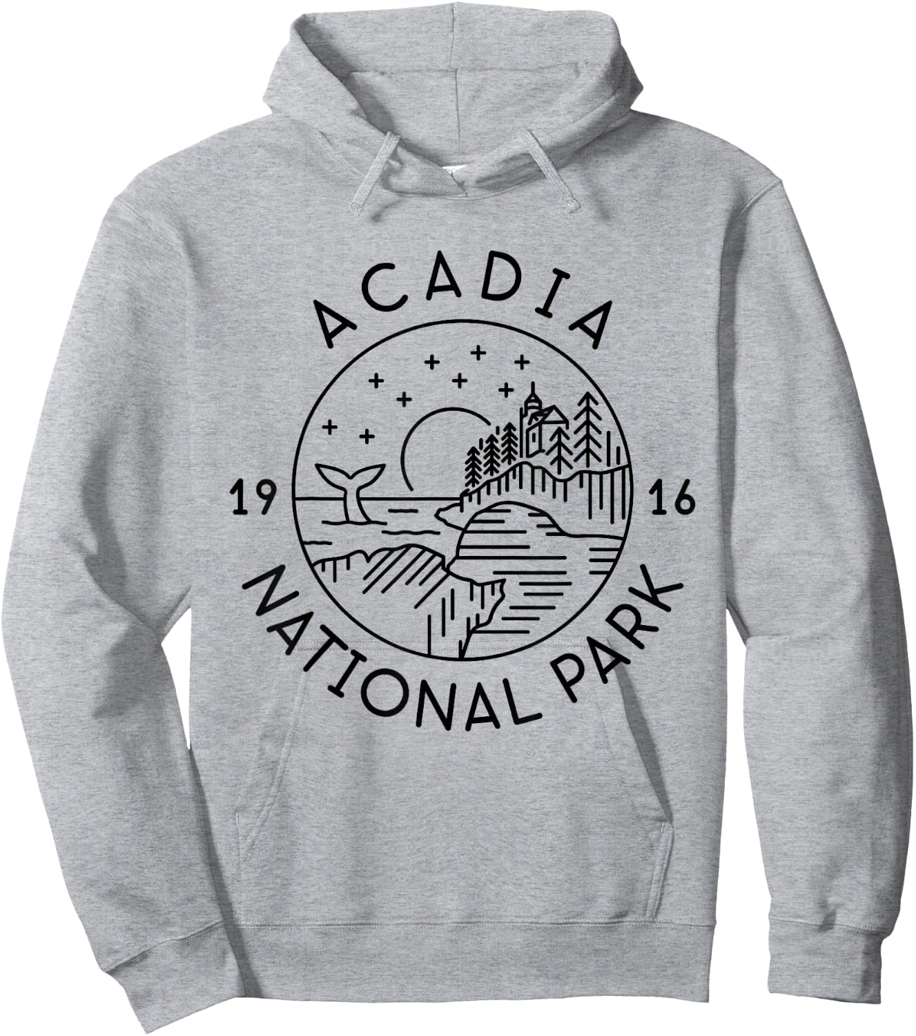 Acadia National Park 1916 Maine Bar Harbor Hoodie - Hoodie | Ash