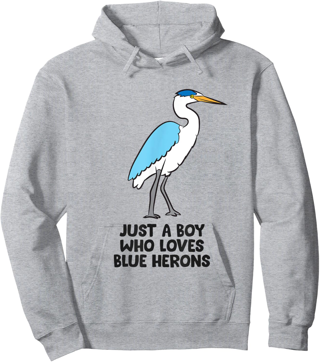 Just a Boy Who Loves Great Blue Heron Birds Hoodie - Hoodie | Ash
