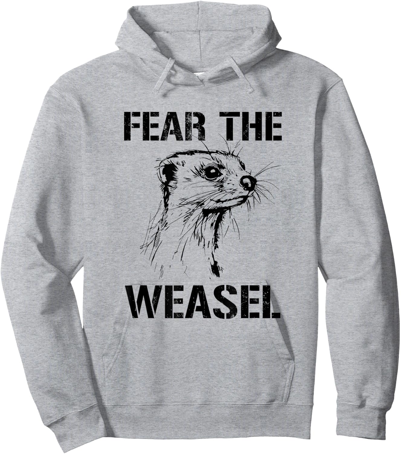 Fear the Weasel, Ferret Weasel Hoodie - Hoodie | Ash