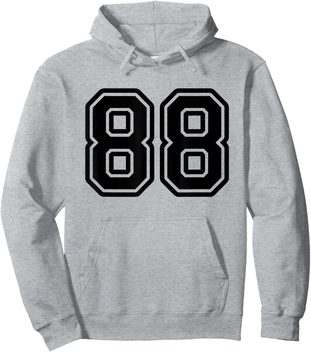 Number #88 Black Sport Varsity Number 88 Hoodie - Hoodie | Ash