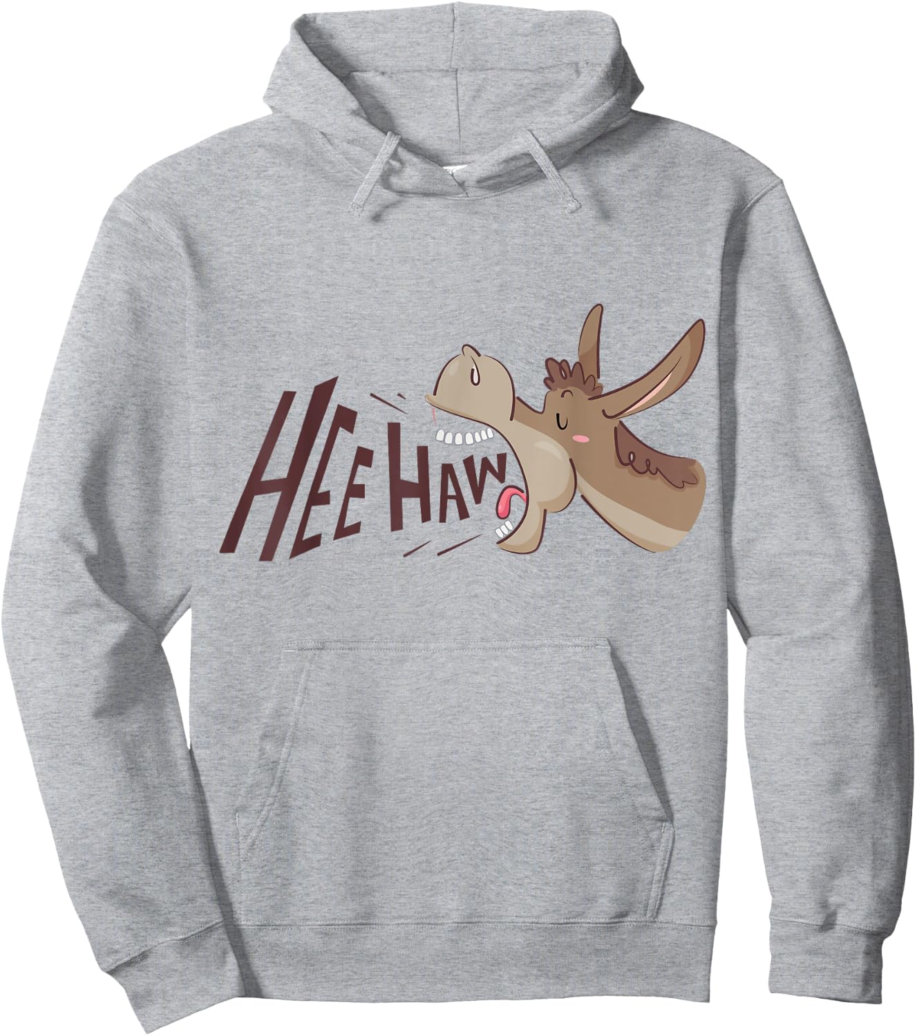 Funny Hee Haw Donkey Braying Cartoon Hoodie - Hoodie | Ash