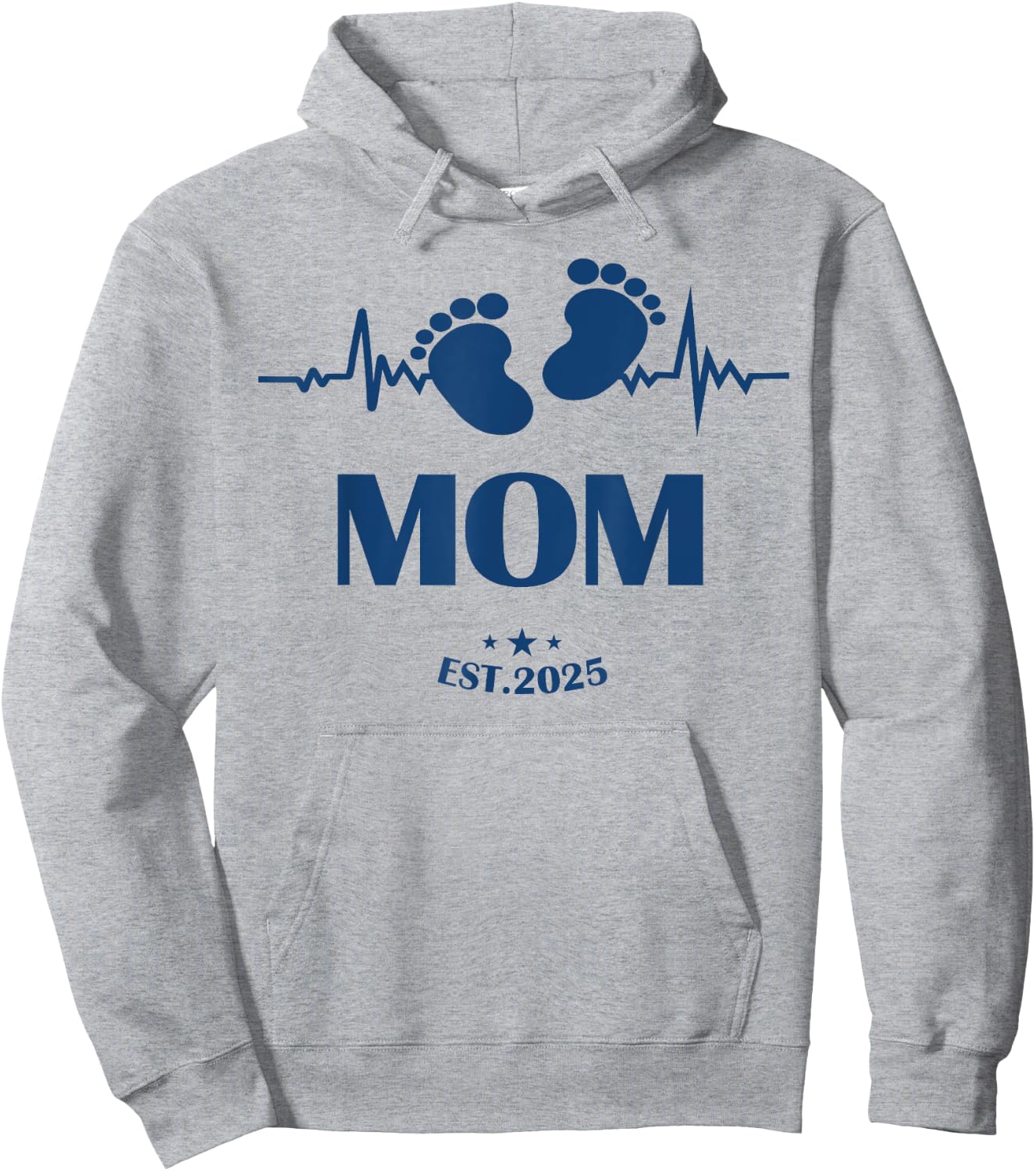Mom Established 2025 First Time Mom Hoodie - Hoodie | Ash