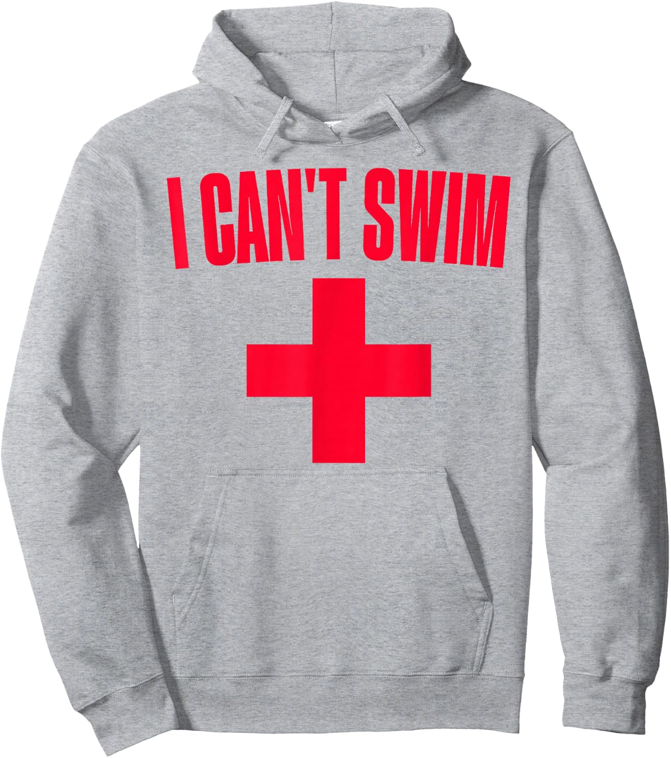 Summer Humor Funny Pool Lifeguard I Can't Swim Hoodie - Hoodie | Ash