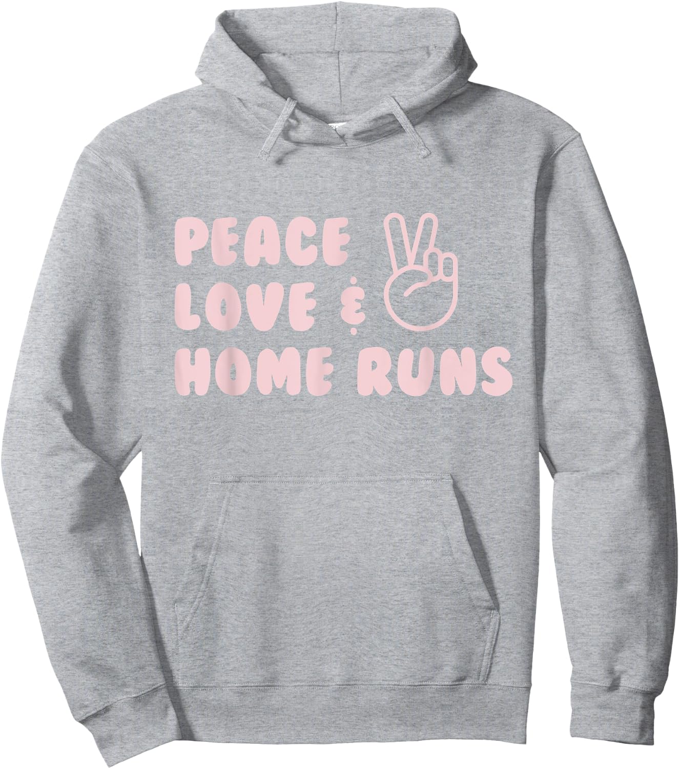 Peace, Love, & Home Runs Hoodie - Hoodie | Ash