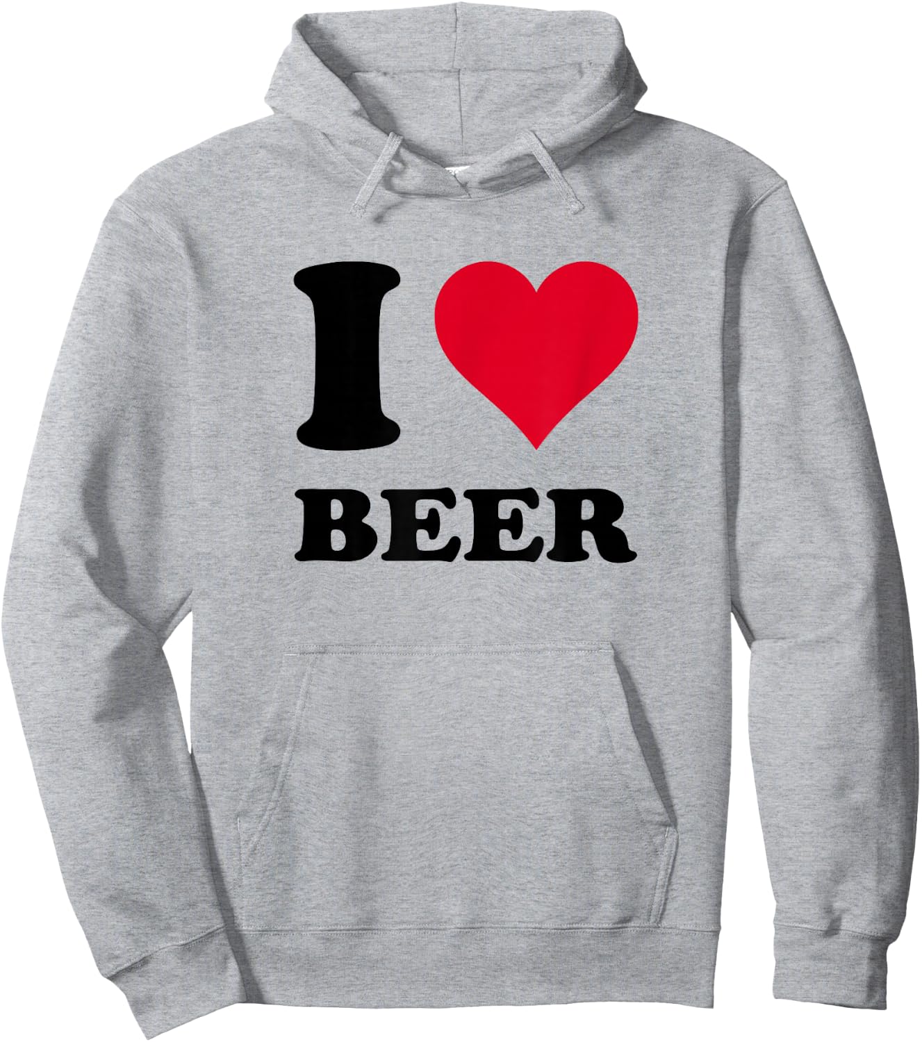 Red Heart I Love Beer Hoodie - Hoodie | Ash