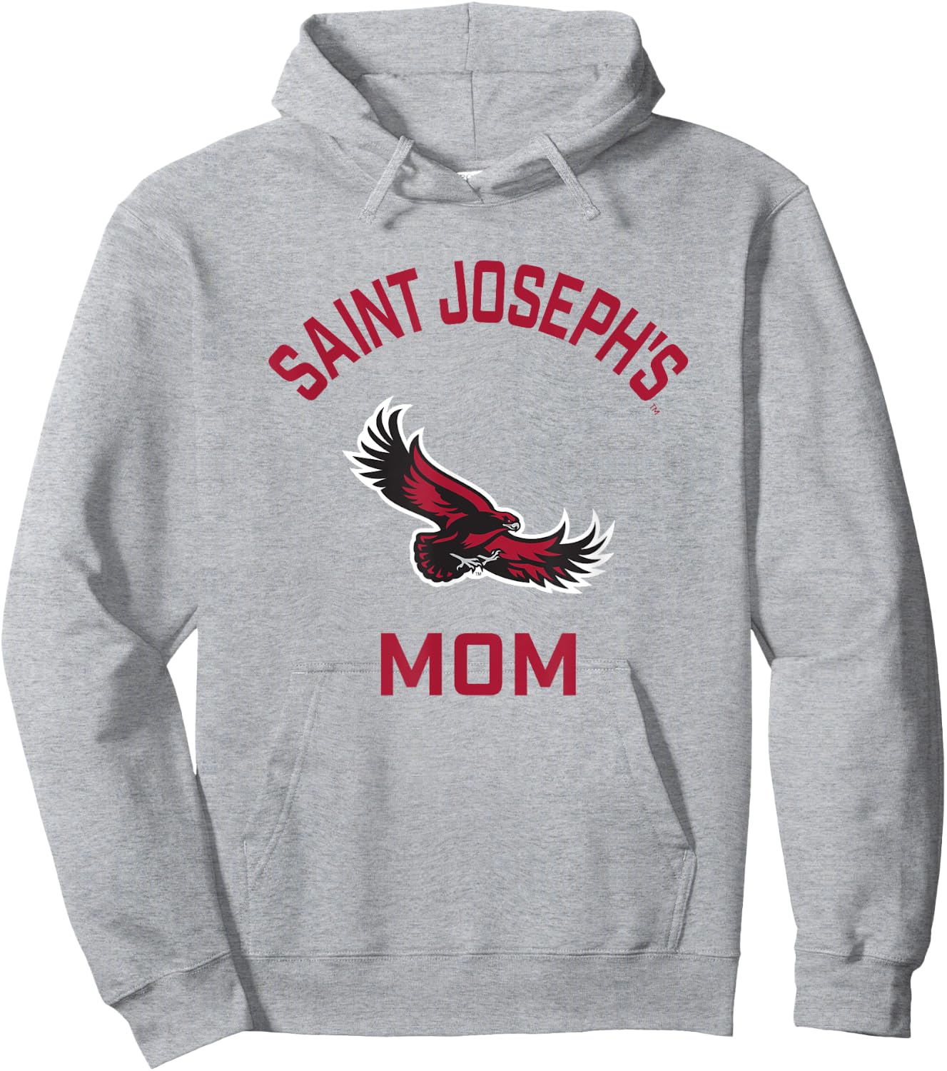 Saint Josephs University Hawks Arched Mom Hoodie - Hoodie | Ash