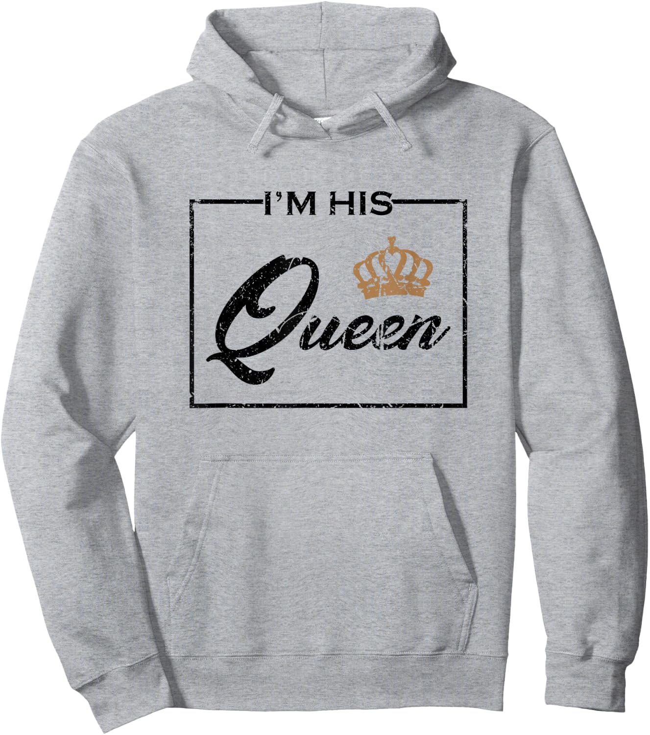 Vintage I'm His Queen Couples Matching Hoodie - Hoodie | Ash