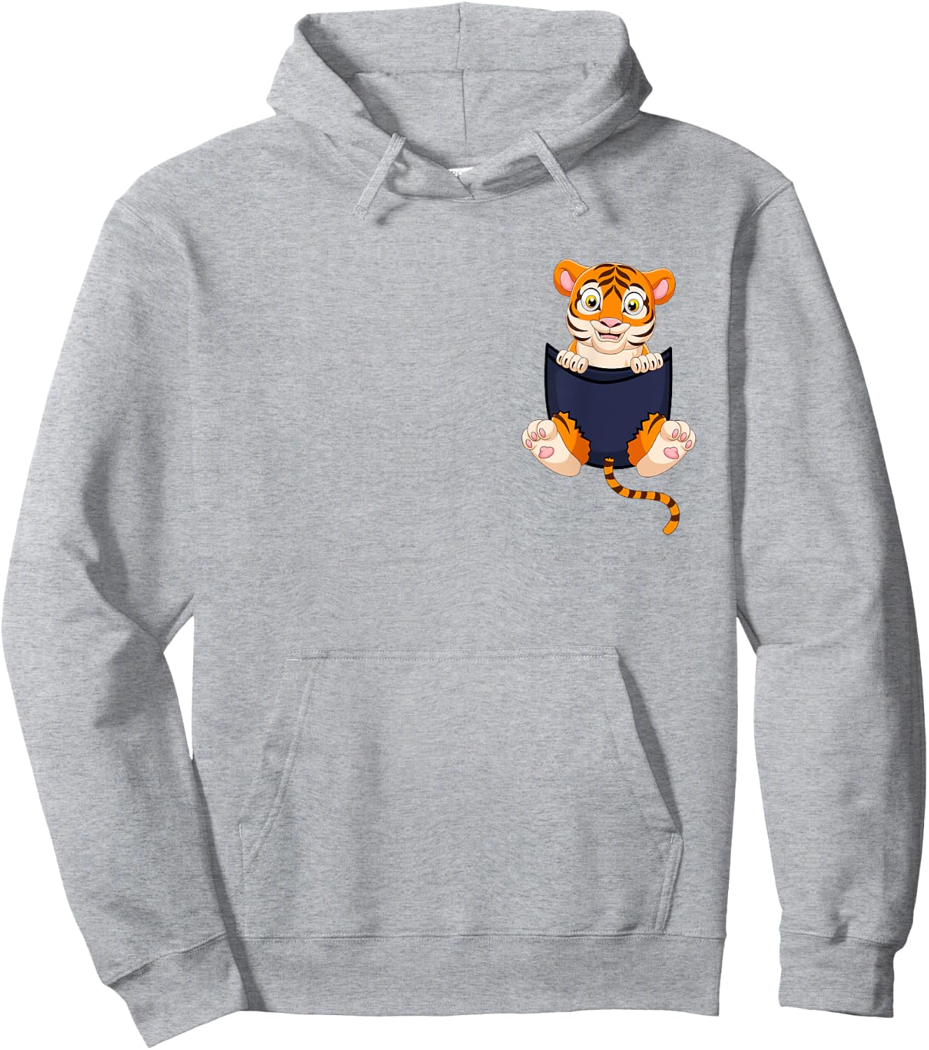 Cute Baby Tiger Pocket Shirt for Kids Tiger Cub Hoodie - Hoodie | Ash