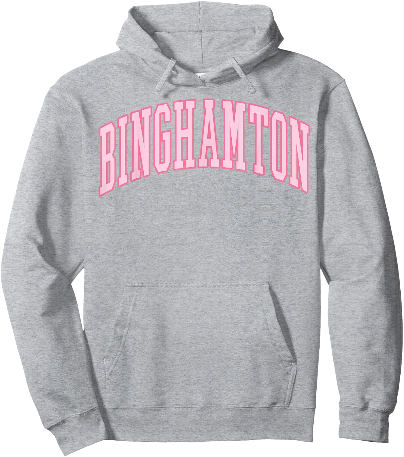 Binghamton Vintage Preppy Varsity Pink Sports Hoodie - Hoodie | Ash
