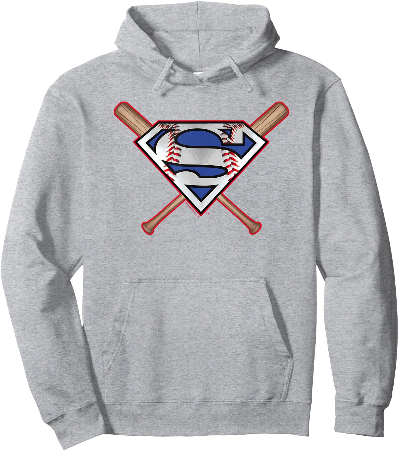 Superman Baseball Shield Hoodie - Hoodie | Ash