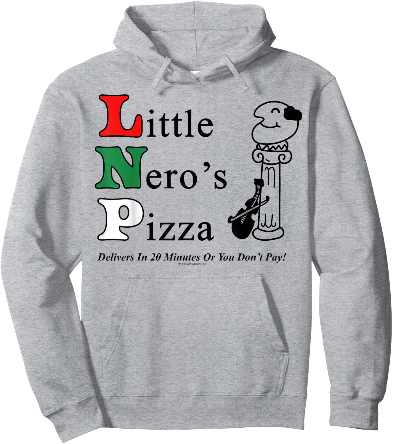 Home Alone Little Nero's Pizza Logo Hoodie - Hoodie | Ash