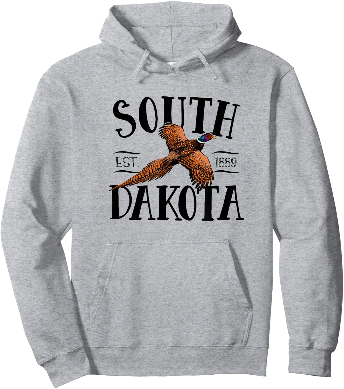 SOUTH DAKOTA Ring Necked Pheasant design Hoodie - Hoodie | Ash