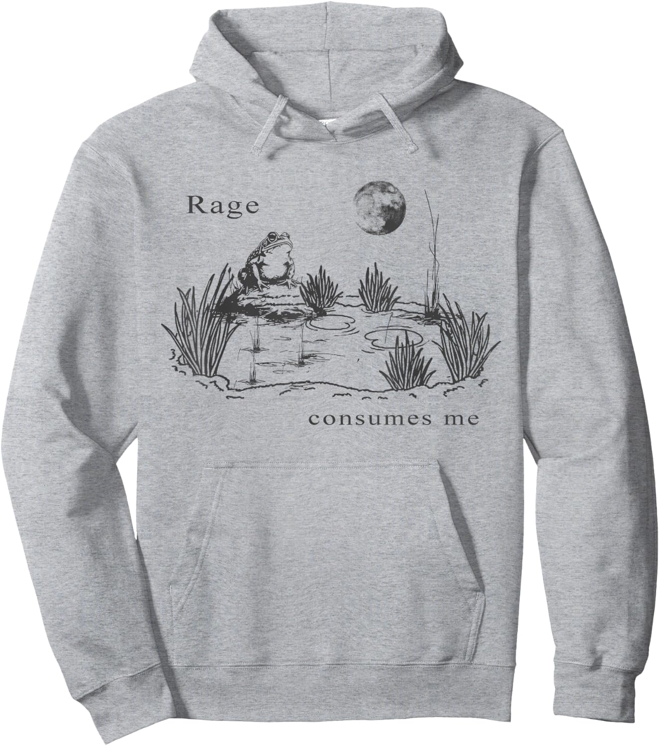 rage consumes me frog funny Vintage Frog nature Hoodie - Hoodie | Ash