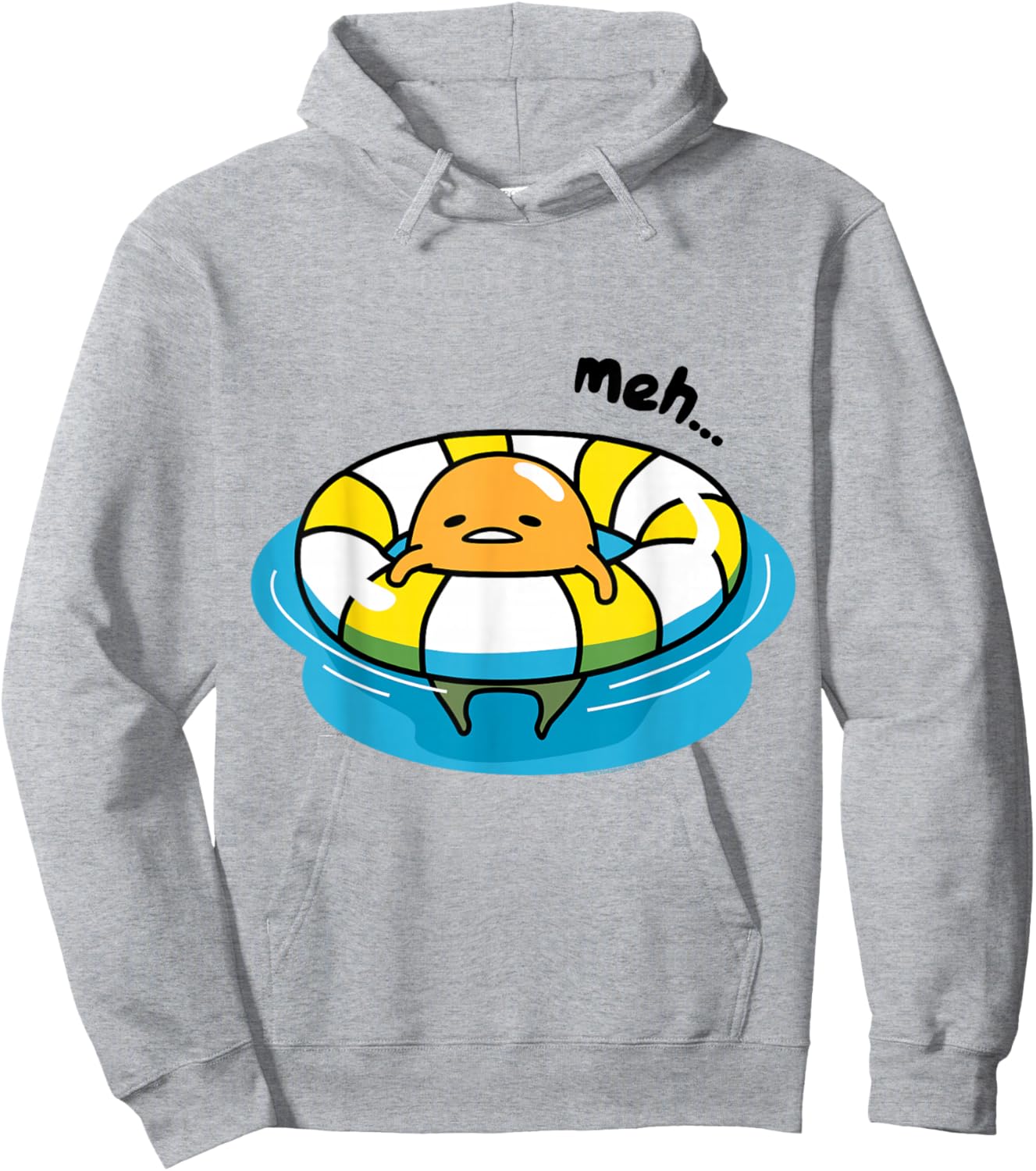 Gudetama Pool Float Shirt Hoodie - Hoodie | Ash