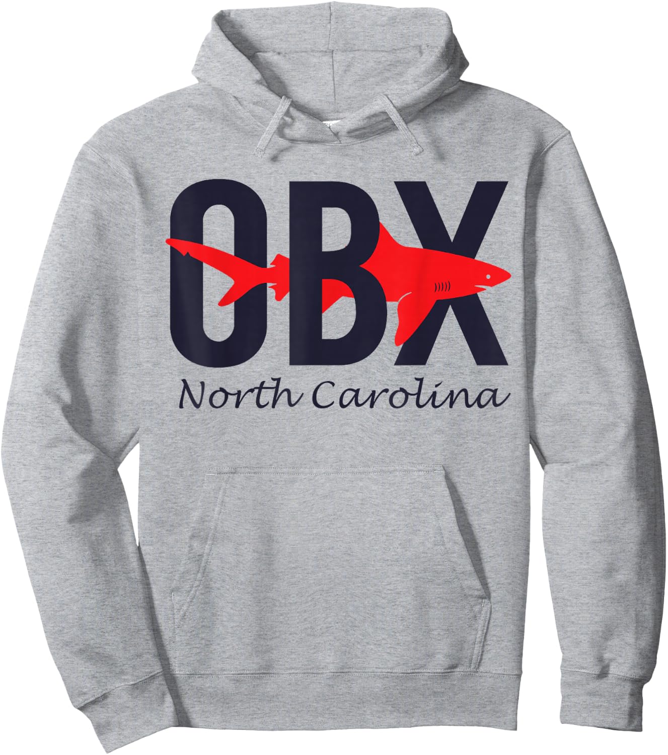 Outer Banks of North Carolina T Shirt OBX Shark Hoodie - Hoodie | Ash