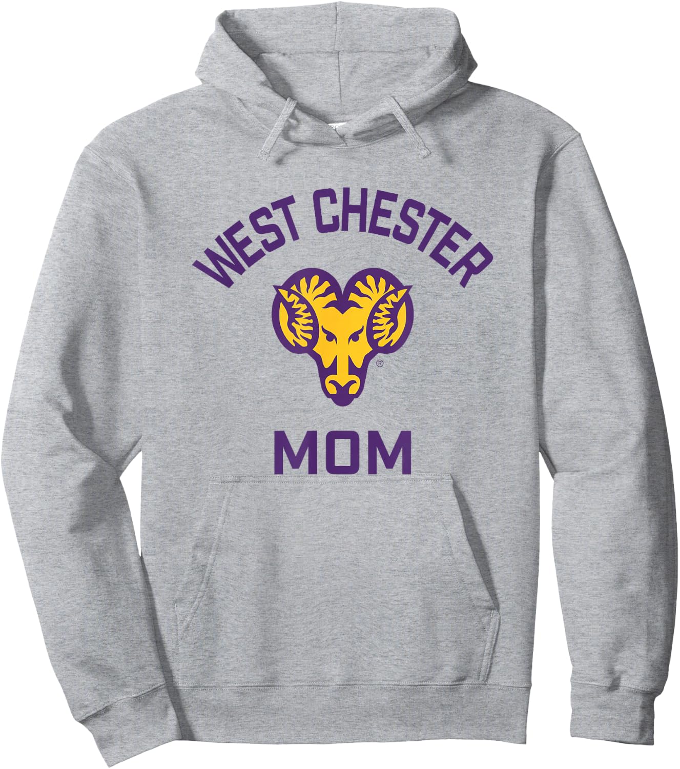 West Chester University Golden Rams Arched Mom Hoodie - Hoodie | Ash