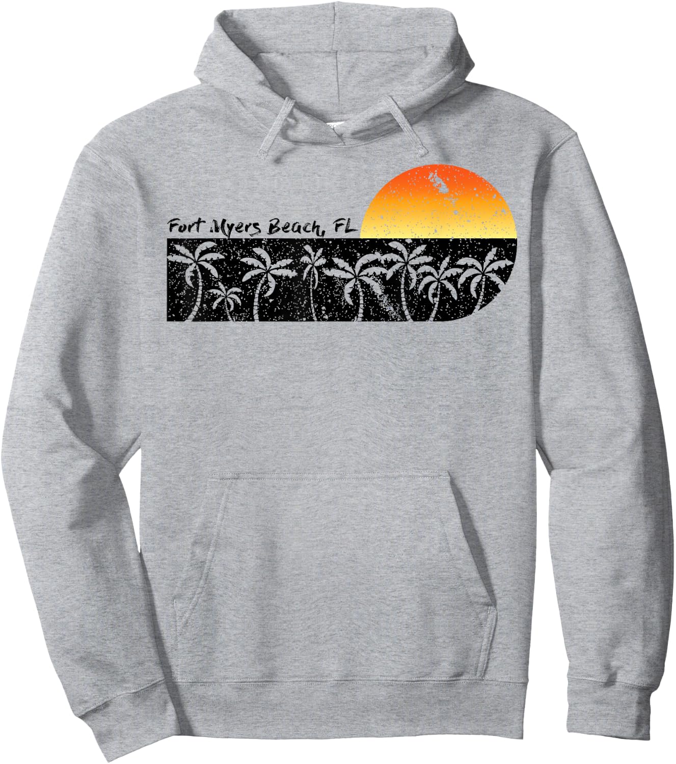 Retro Fort Myers Beach Florida Beach Sunset Hoodie - Hoodie | Ash