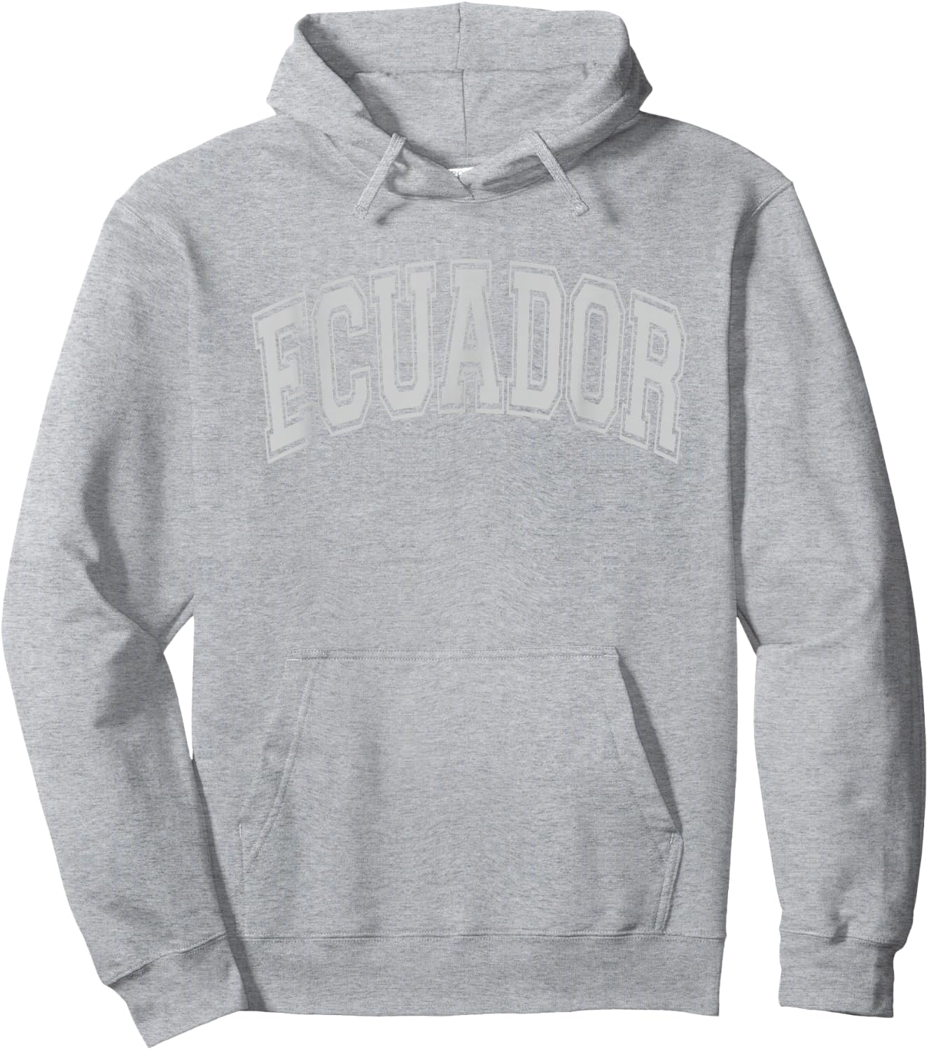 Ecuador Arched Style Text White with Gray Print Hoodie - Hoodie | Ash