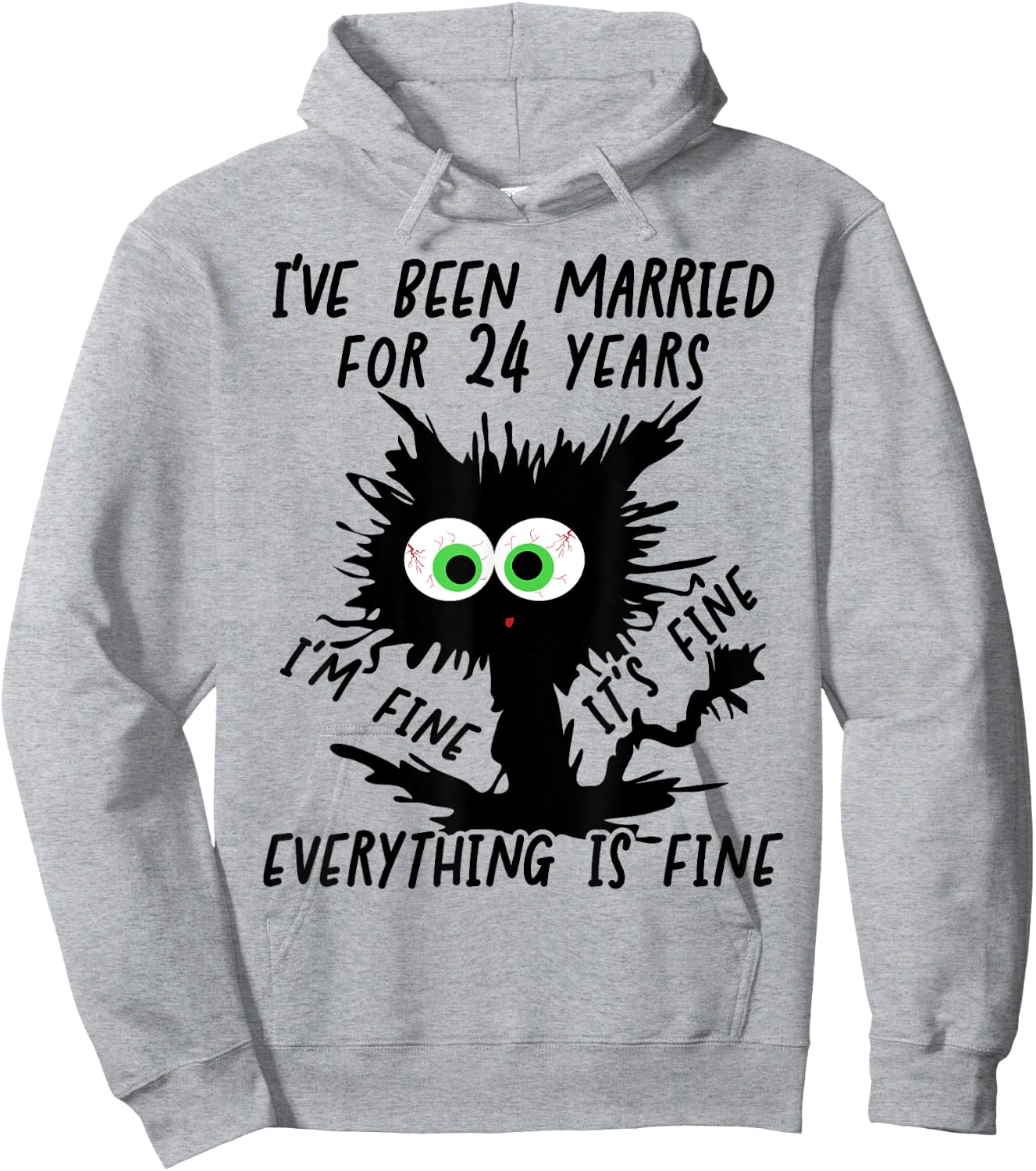 Opal Wedding I've Been Married For 24 Years Hoodie - Hoodie | Ash