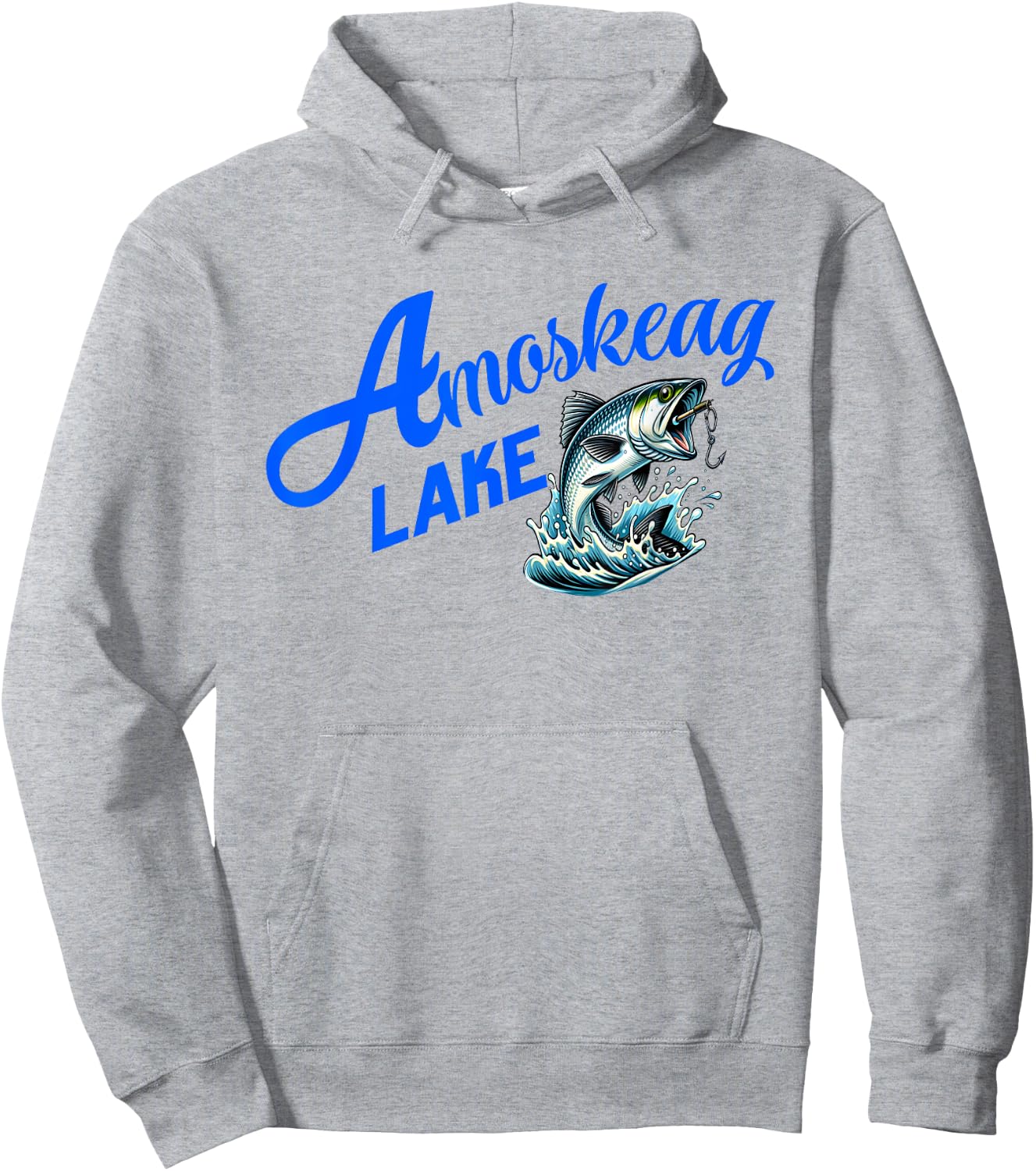 Amoskeag Lake Funny Fishing Hoodie - Hoodie | Ash