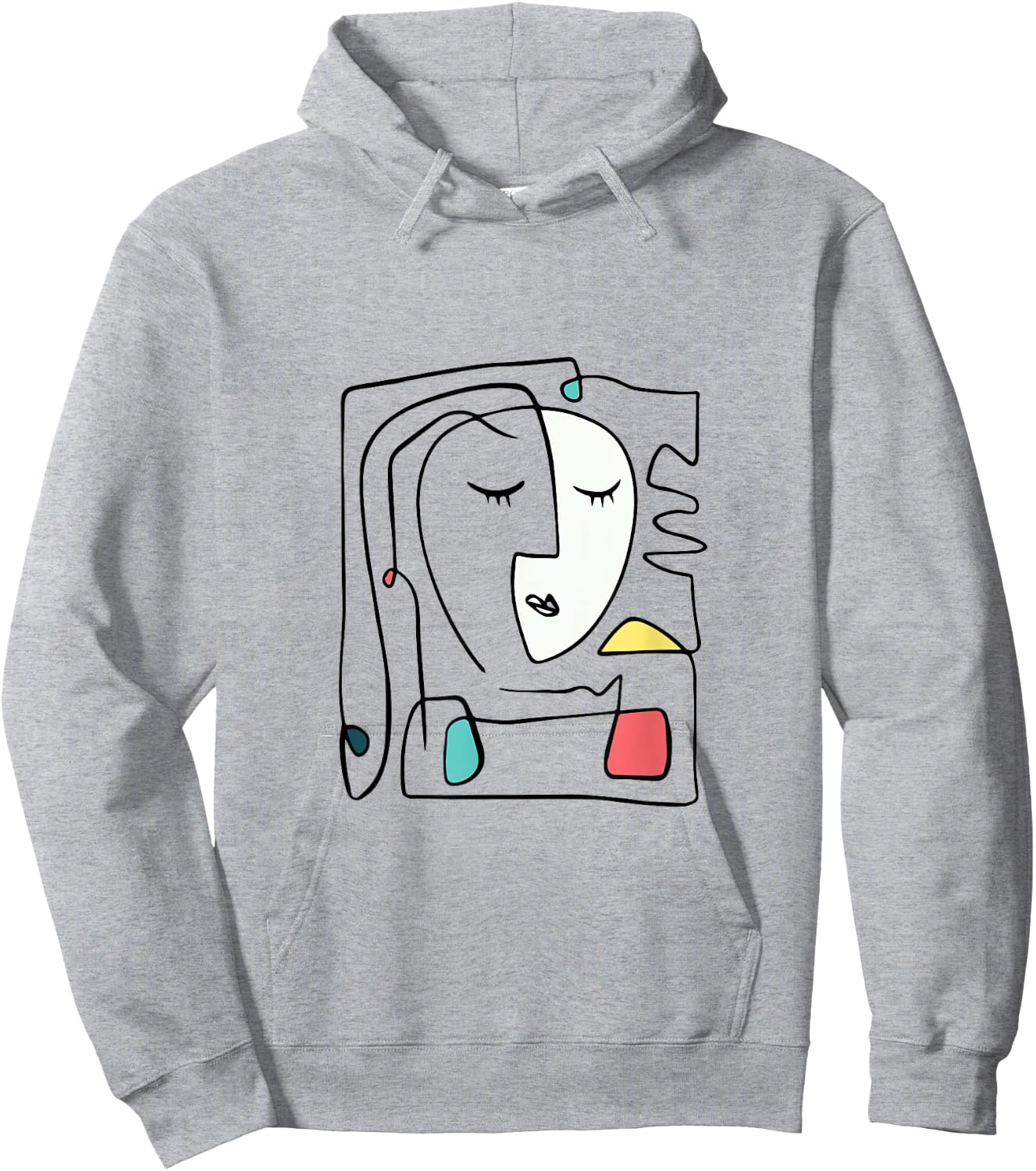 Artsy Minimalist Graphic Art Hoodie - Hoodie | Ash