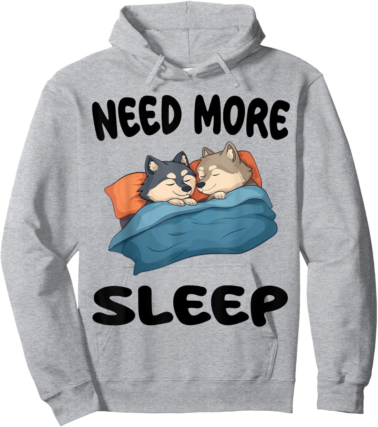 Cute Wolf Need More Sleep Pajamas Nightgown Hoodie - Hoodie | Ash