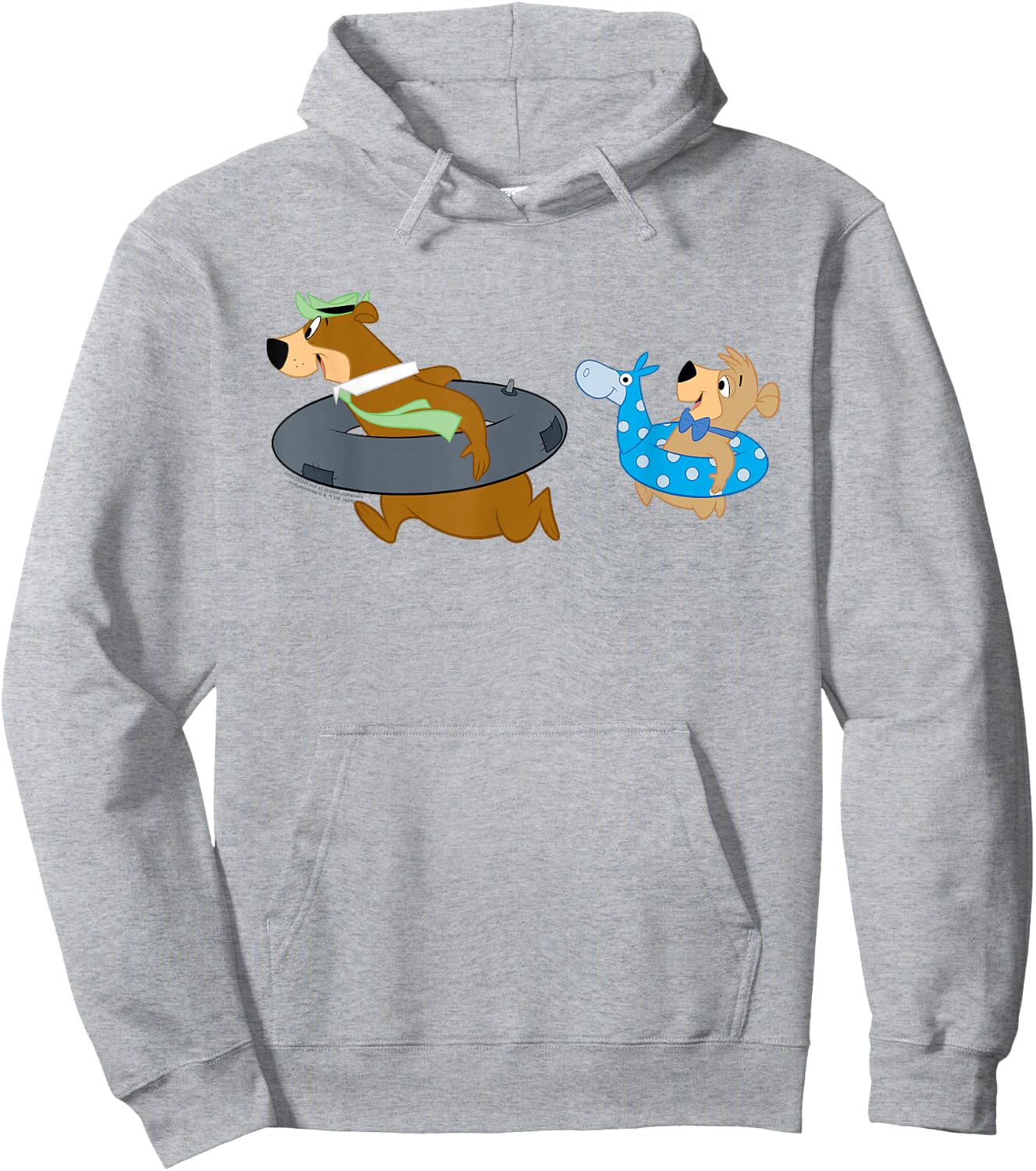 Yogi Bear and Boo Boo Going Swimming Hoodie - Hoodie | Ash