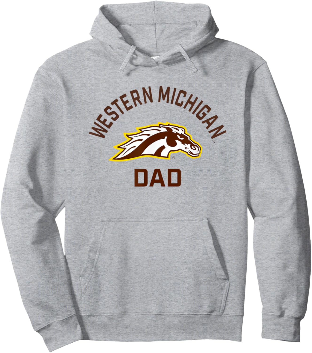 Western Michigan University Broncos Arched Dad Hoodie - Hoodie | Ash