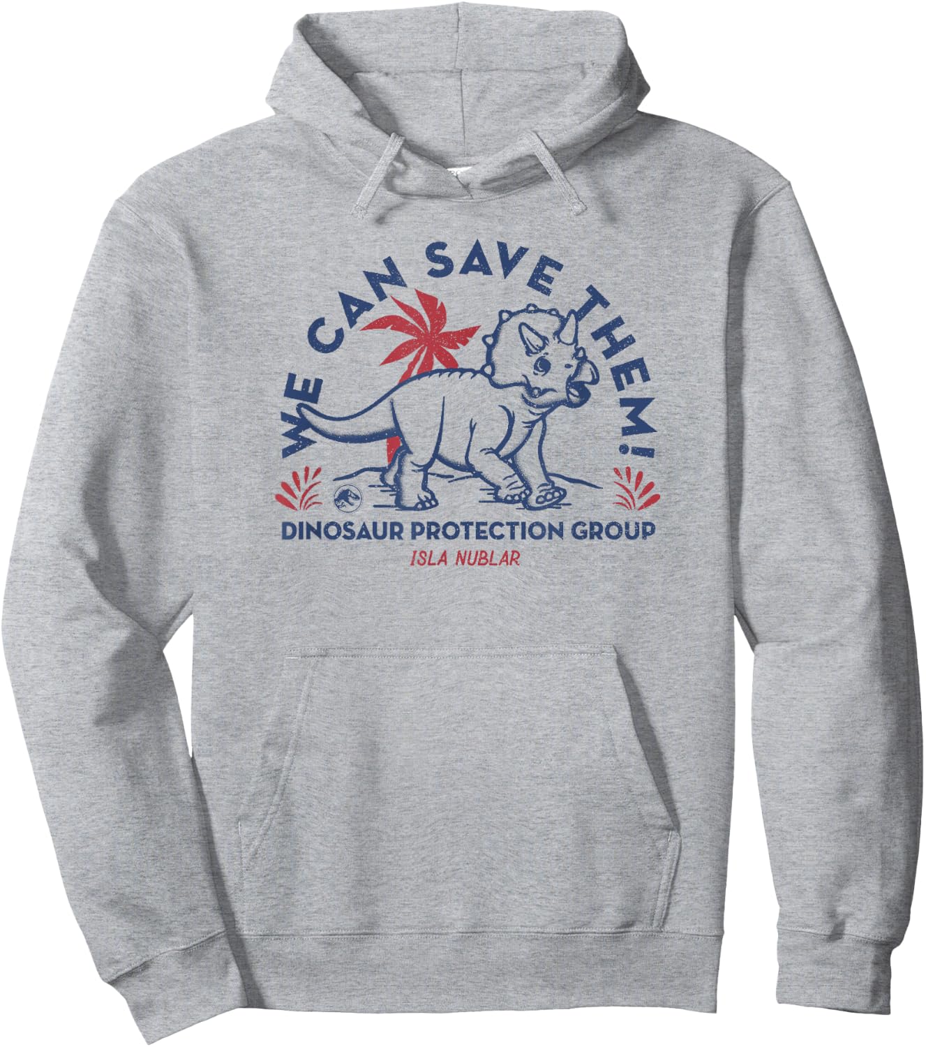 Jurassic World Save The Triceratops Poster Hoodie - Hoodie | Ash
