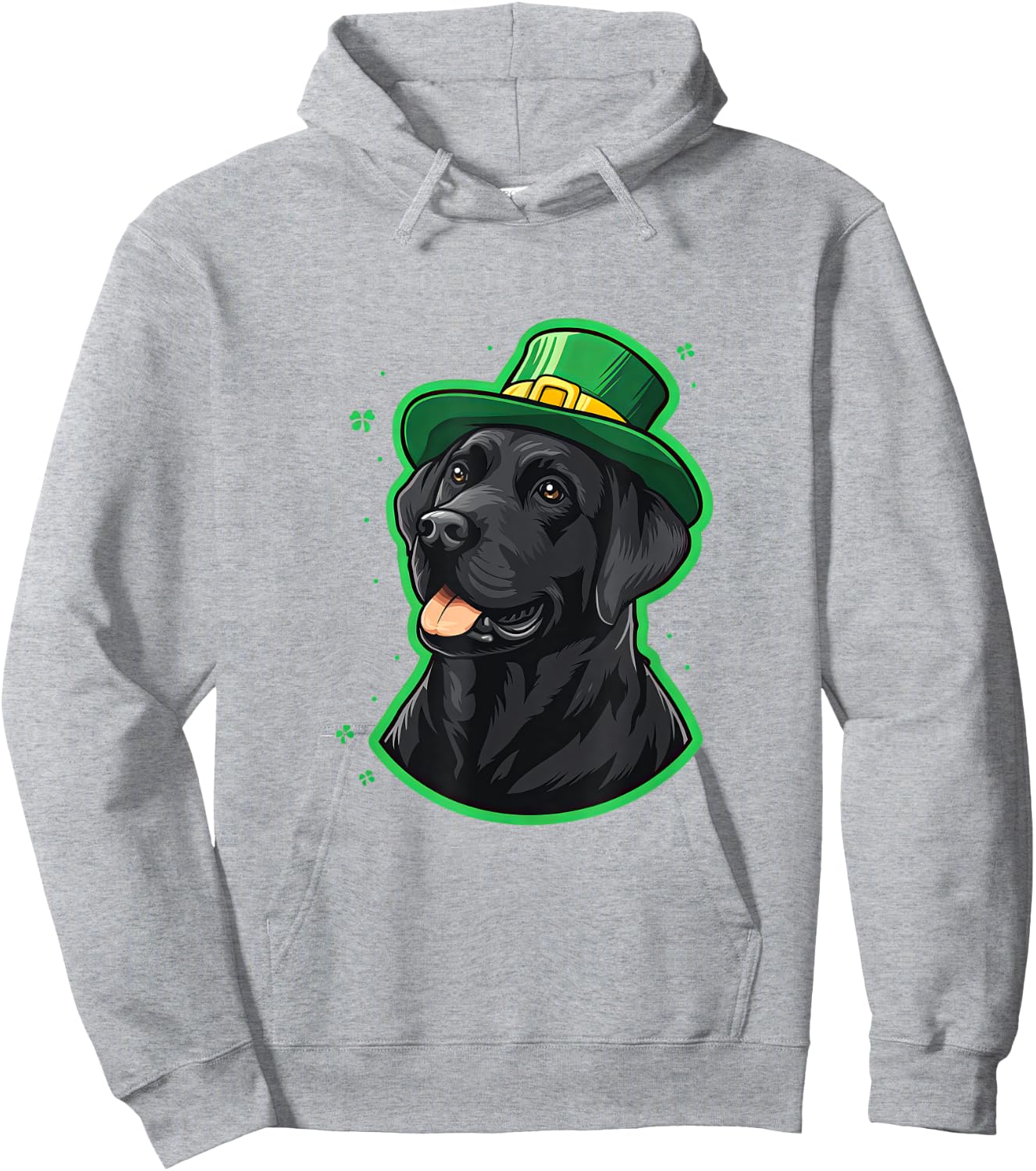Black Lab Leprechaun - Cute St. Patrick's Day Hoodie - Hoodie | Ash
