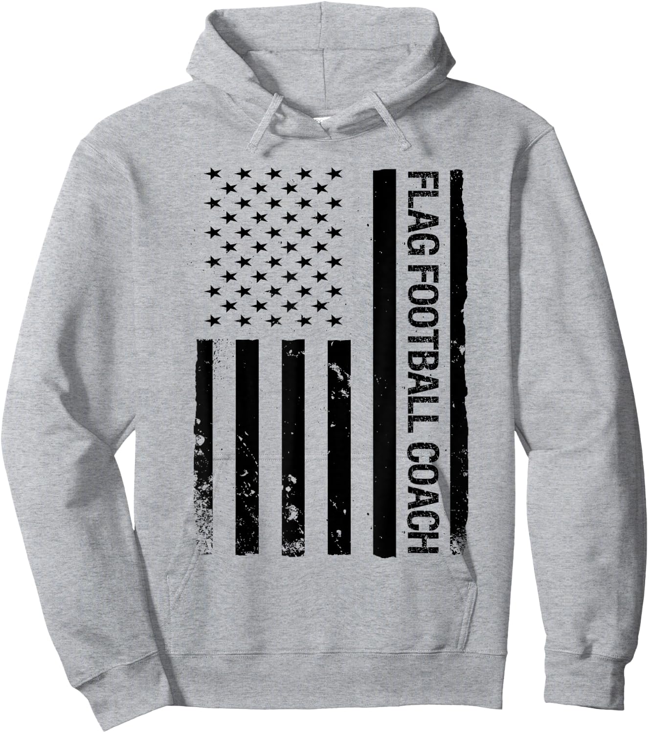 Funny Flag Football Coach USA American Flag Hoodie - Hoodie | Ash