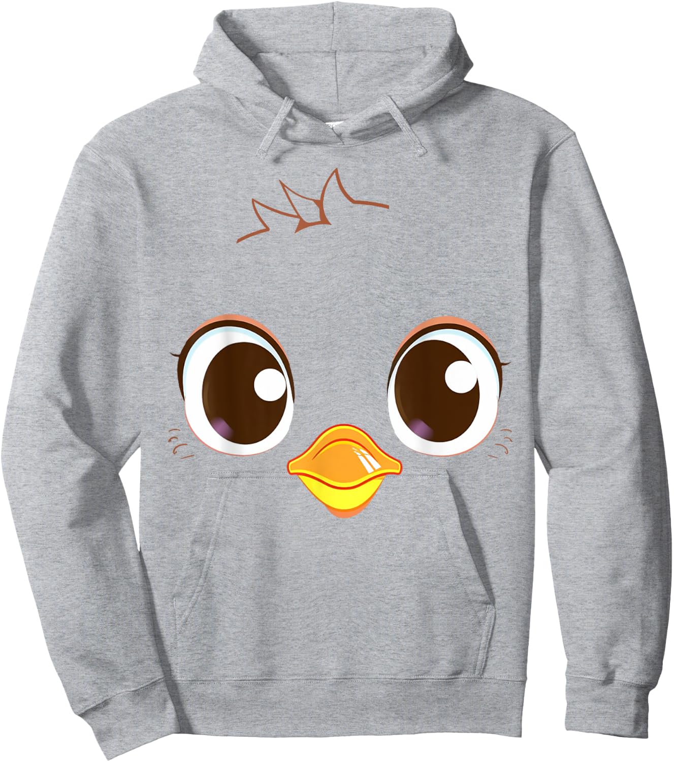 Cute Chick Face Yellow Chicken Costume Hoodie - Hoodie | Ash