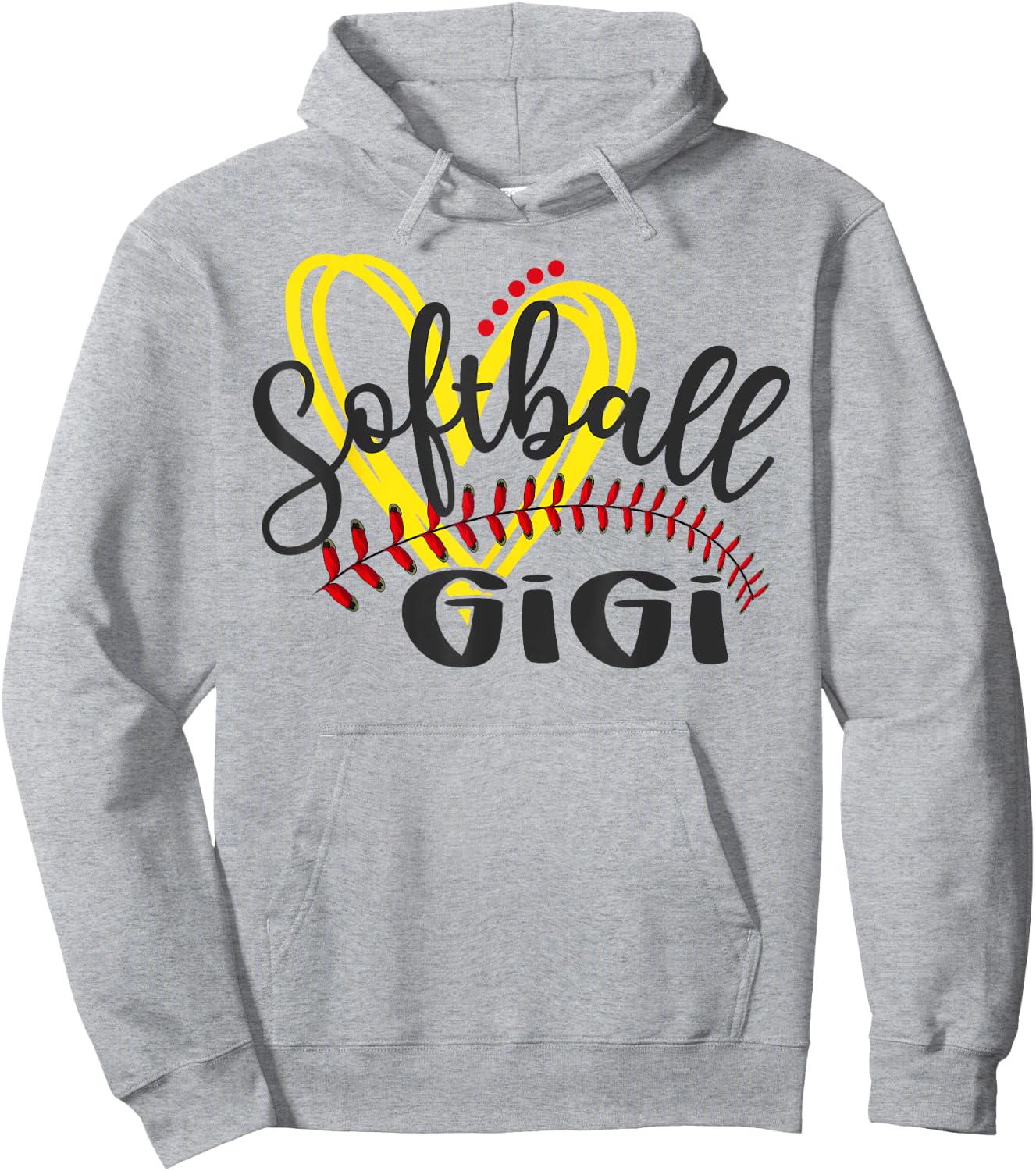 Softball Gigi Heart Funny Ball Gigi Pride Hoodie - Hoodie | Ash