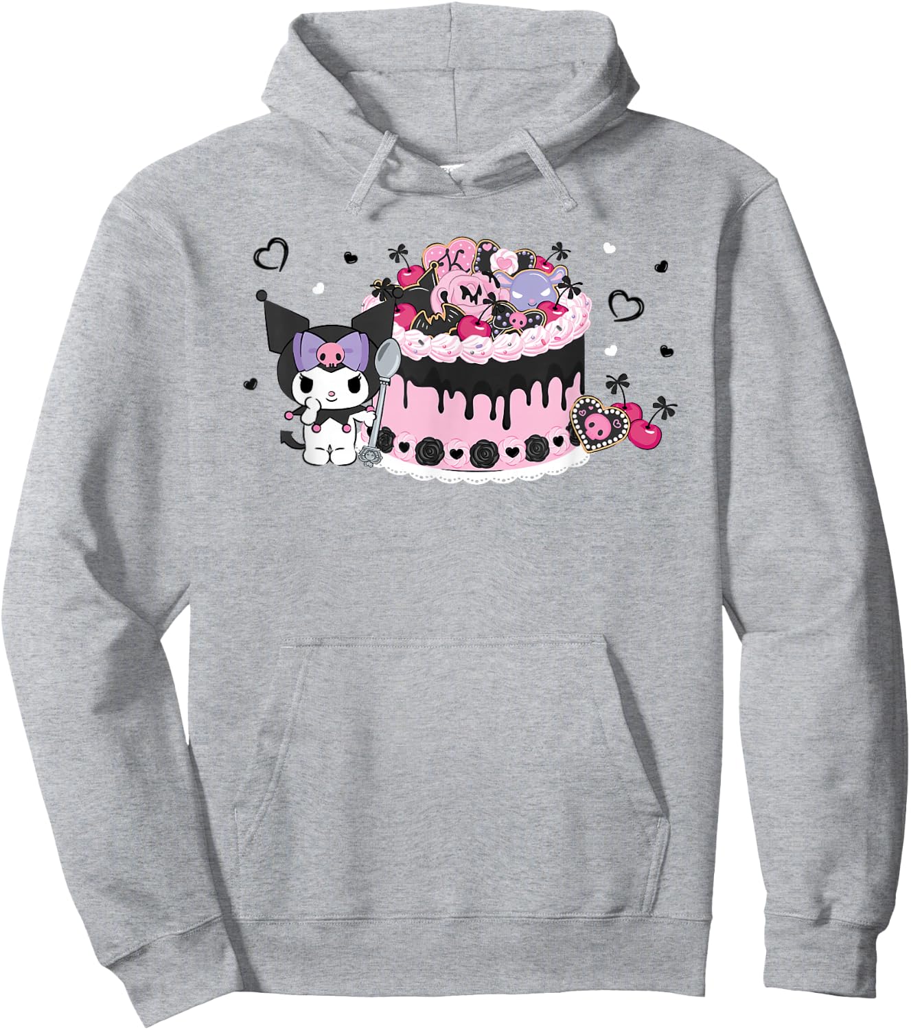 Kuromi Kawaii Cake Hoodie - Hoodie | Ash