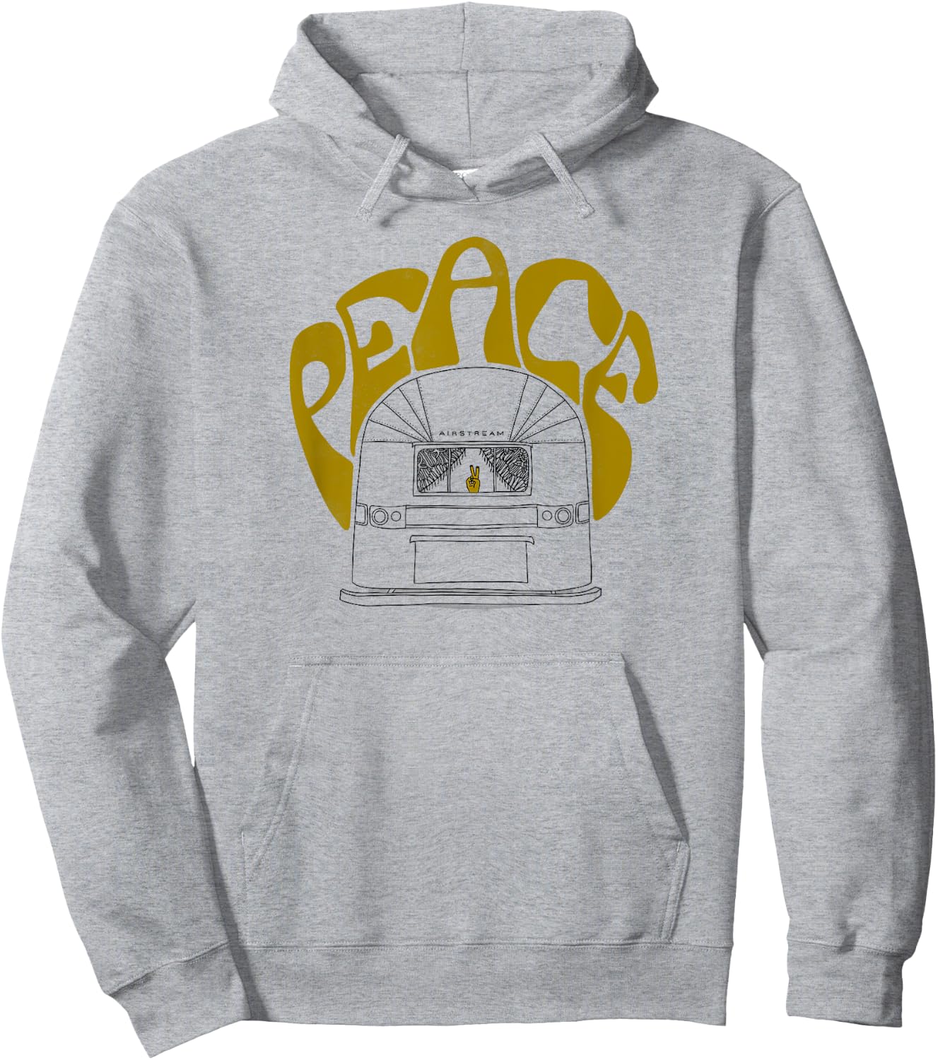 Retro 60s Airstream Hippie Peace Hand-Lettered Hoodie - Hoodie | Ash