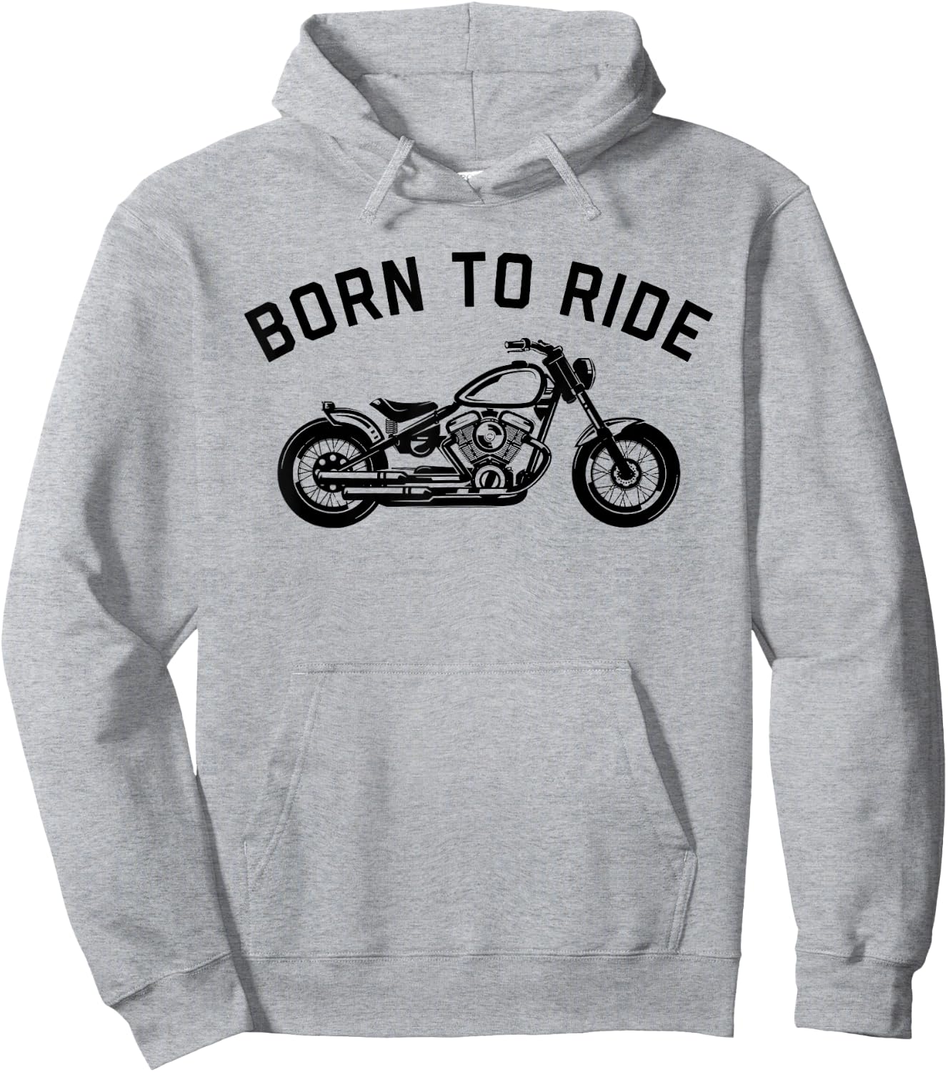 Born To Ride Motorcycle Shirt Hoodie - Hoodie | Ash