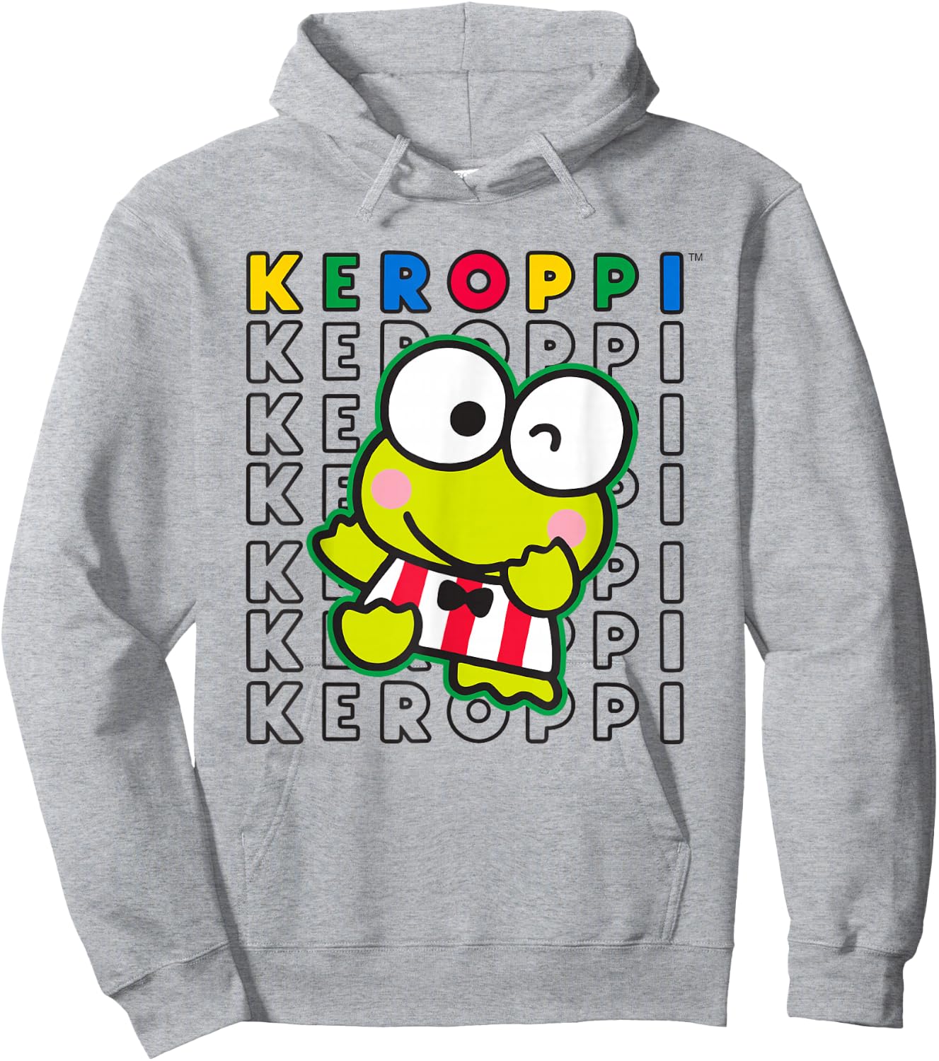 Keroppi Colorblock Name Hoodie - Hoodie | Ash