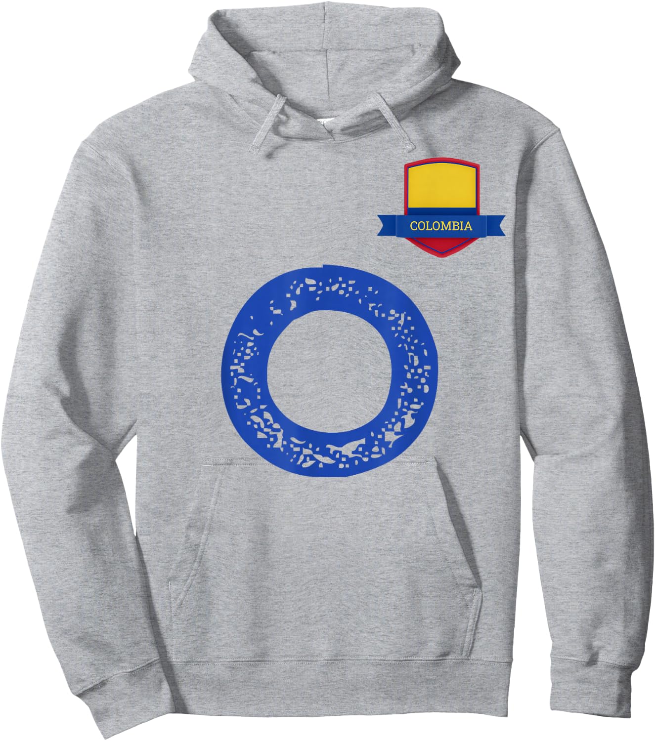 Colombia Human-Flag Letter O Colombian Hoodie - Hoodie | Ash