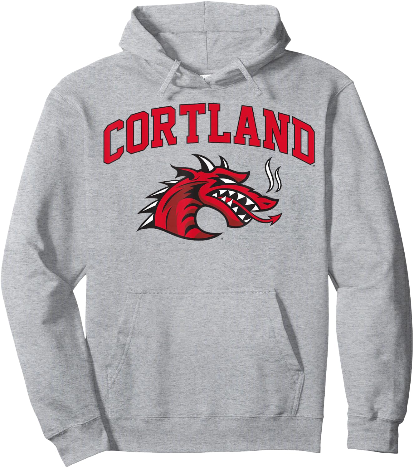 SUNY Cortland Red Dragons Athletics Logo Hoodie - Hoodie | Ash
