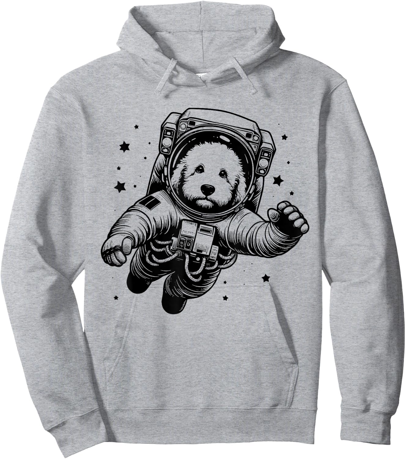 Dog Dad Mom Space - Astronaut Bernedoodle Hoodie - Hoodie | Ash